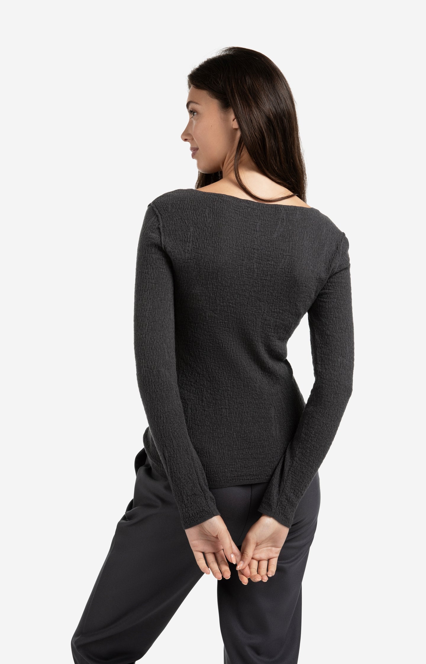 Fine knitted top with texture and long sleeves - Type: lookbook