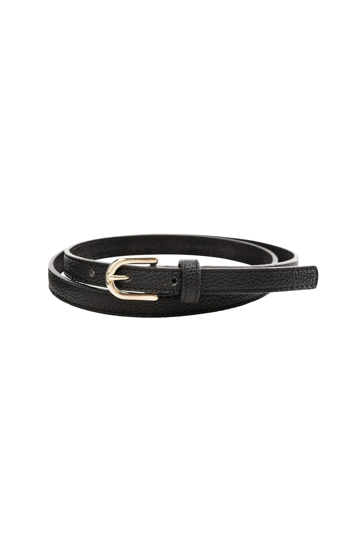 Fine leather belt with rounded buckle - Type: product