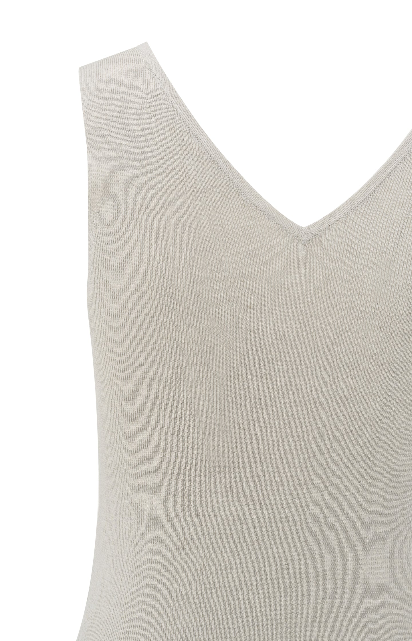 Fine rib knitted tank top with V-neckline