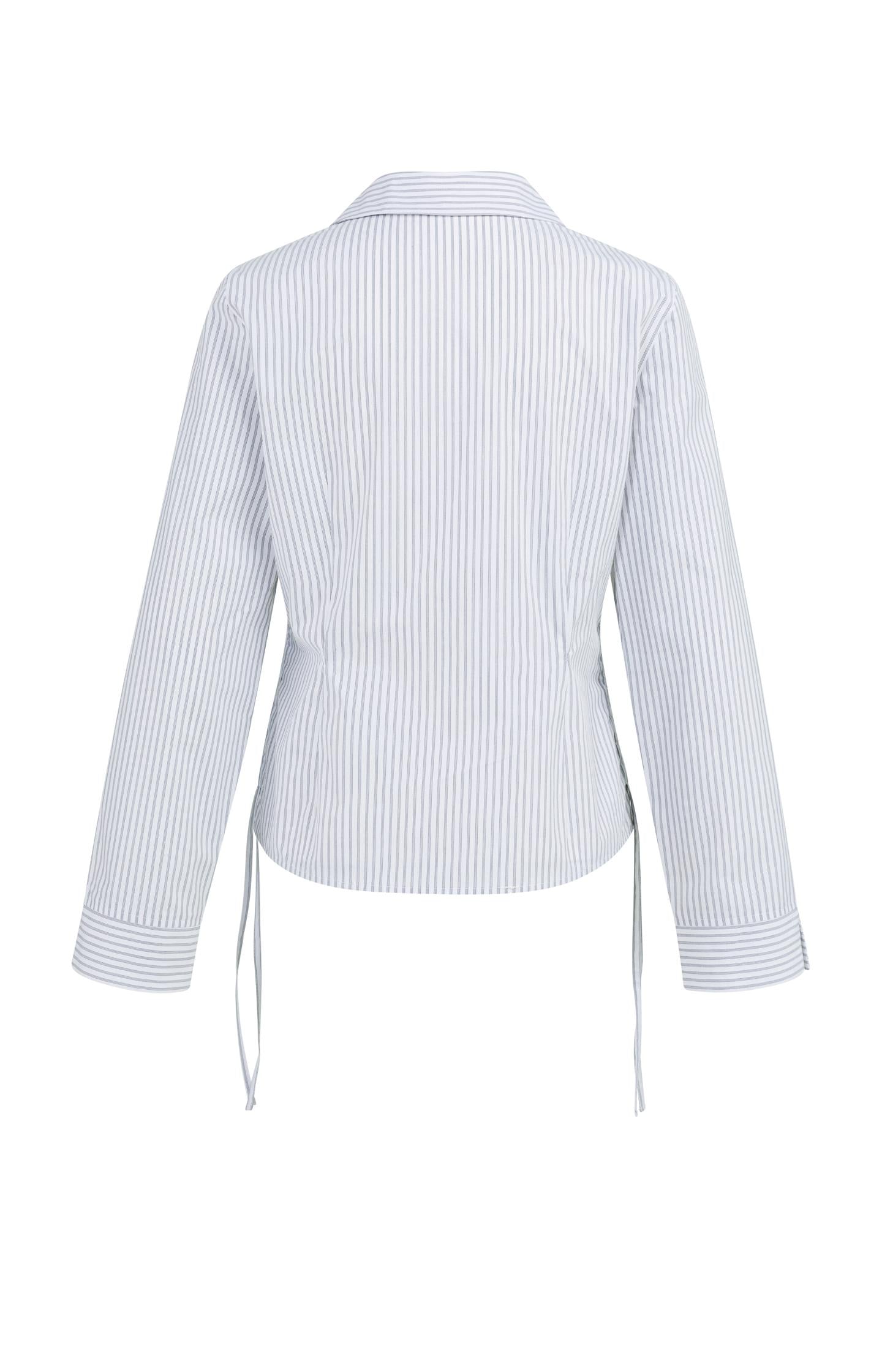 Fitted blouse with side drawstrings