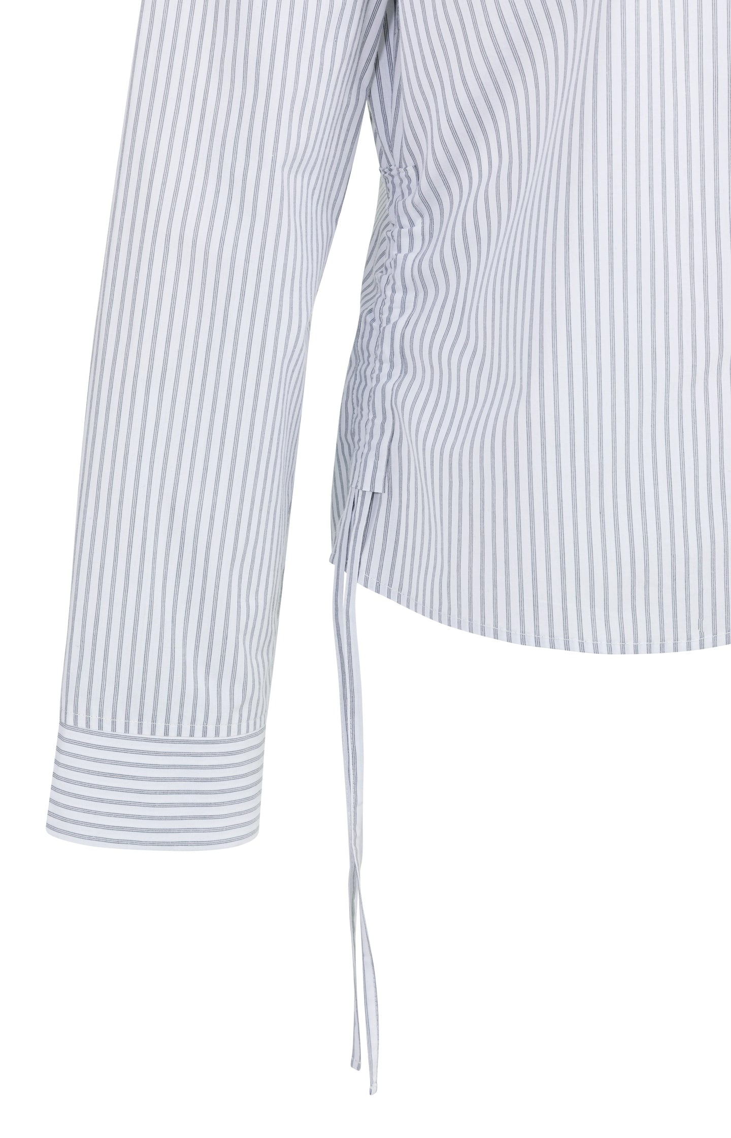 Fitted blouse with side drawstrings