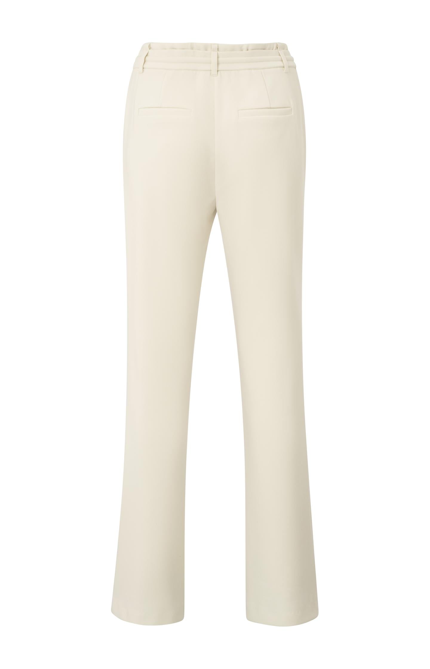 Woven straight trousers with tie belt