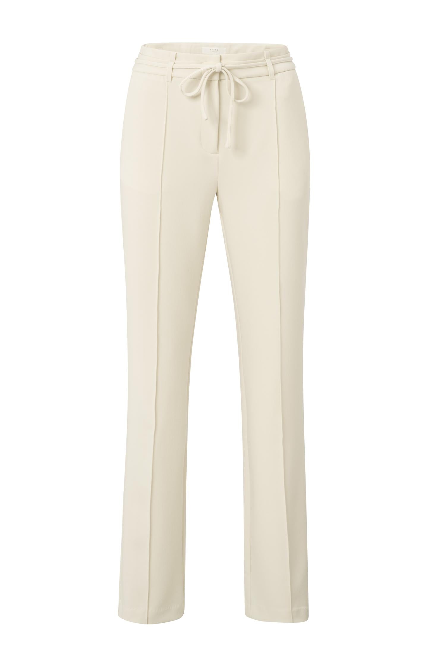 Woven straight trousers with tie belt - Type: product