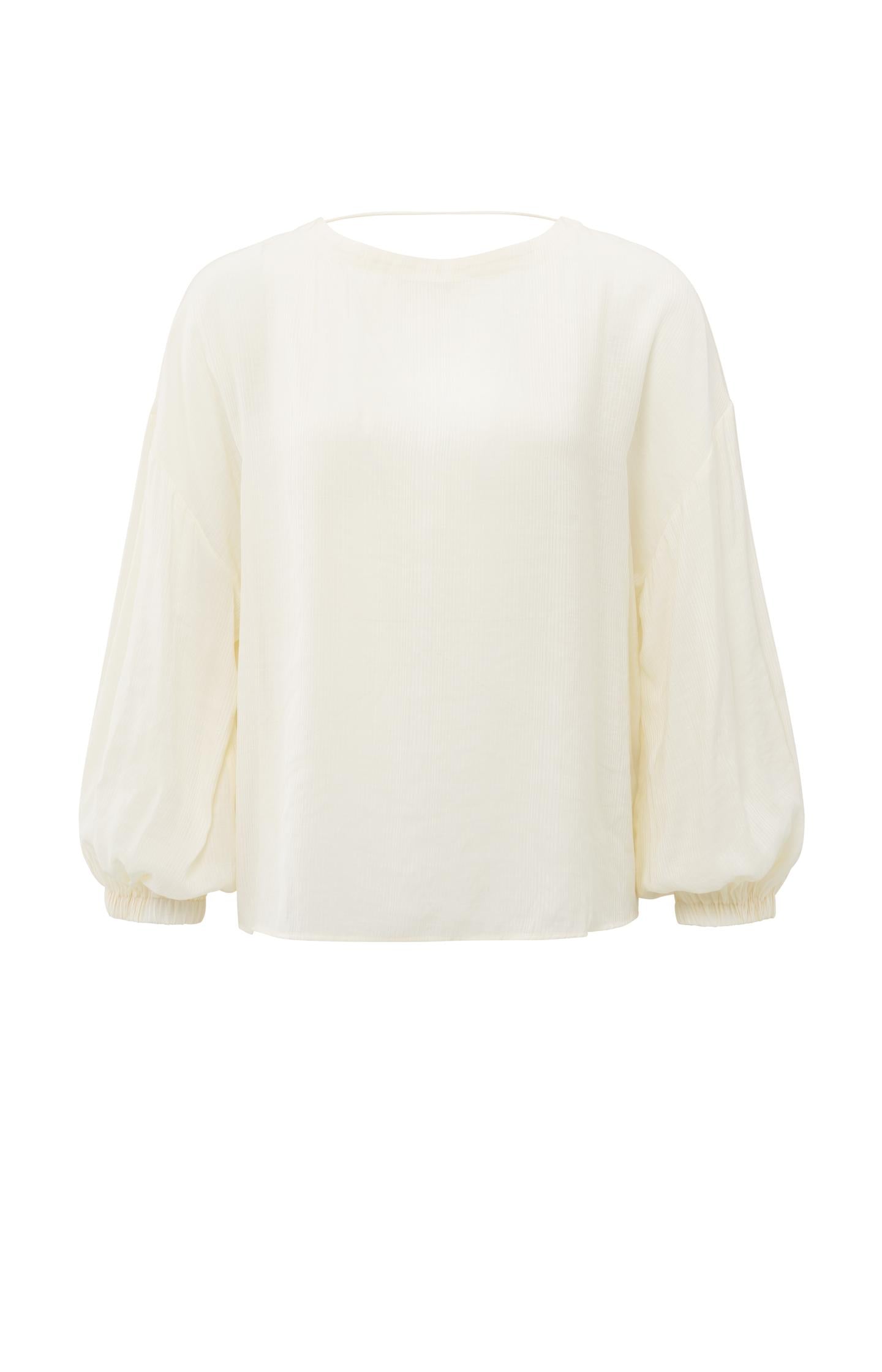 Flowy crinkle top with open back and tie detail