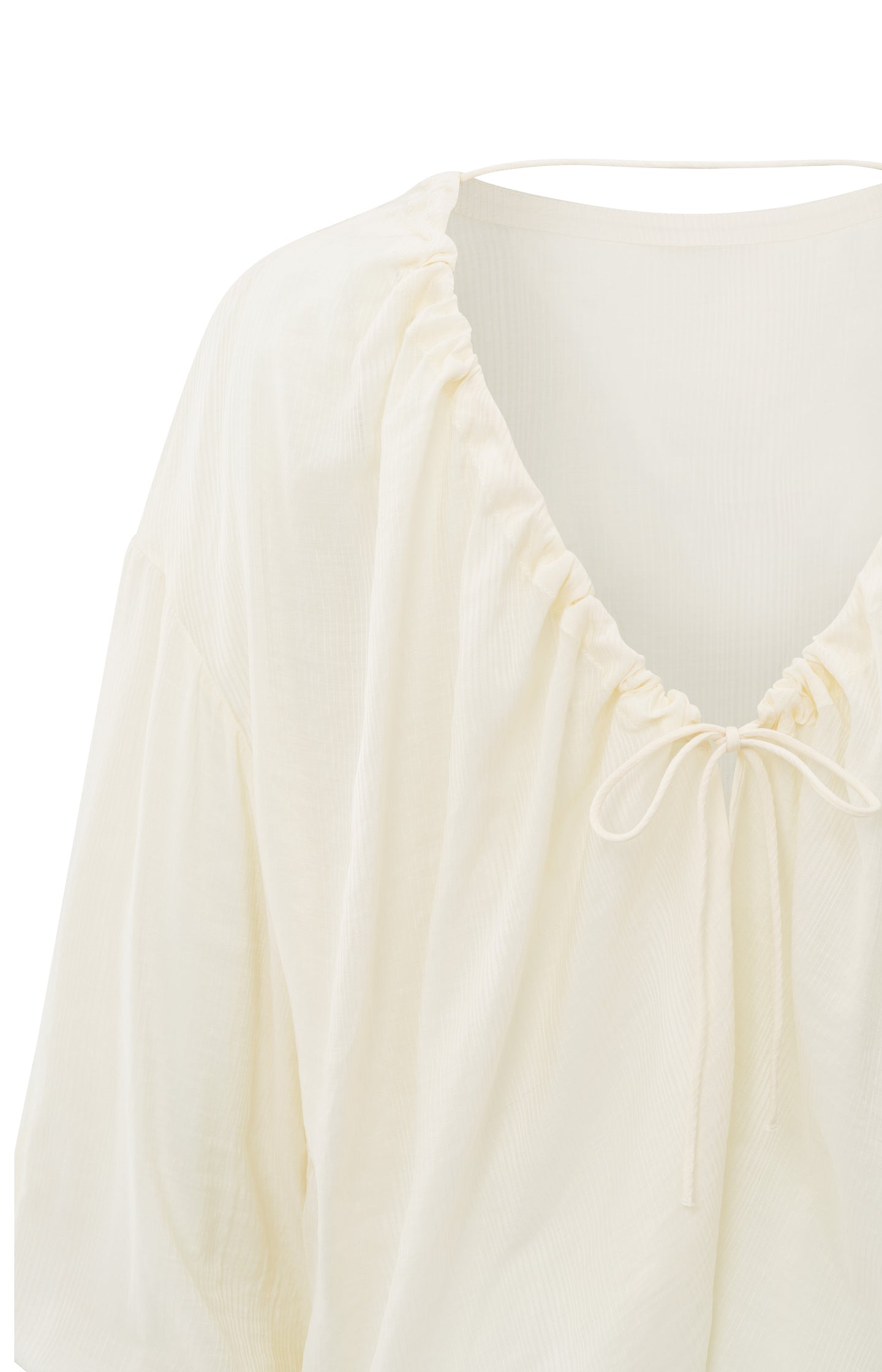Flowy crinkle top with open back and tie detail