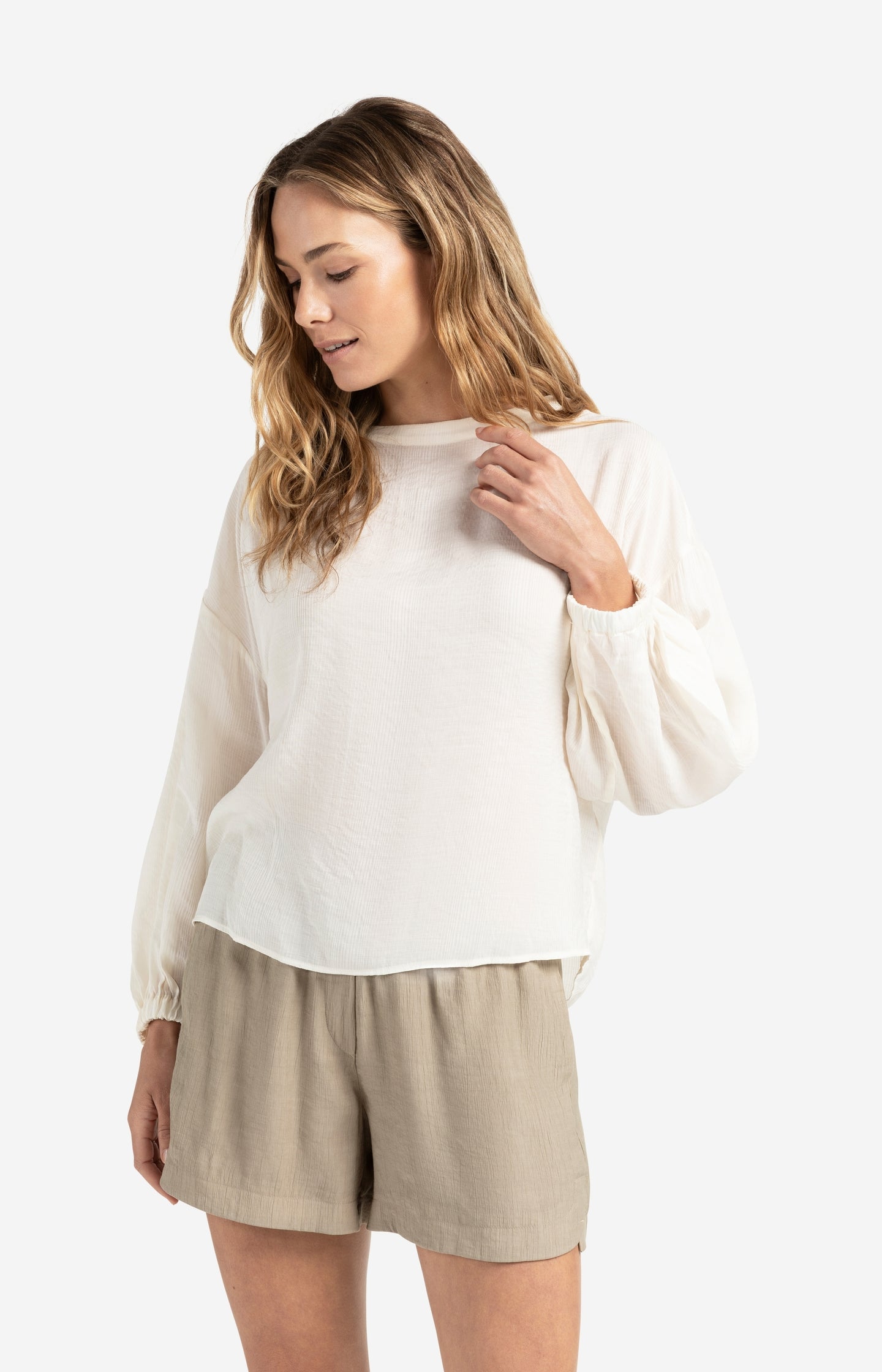 Flowy crinkle top with open back and tie detail
