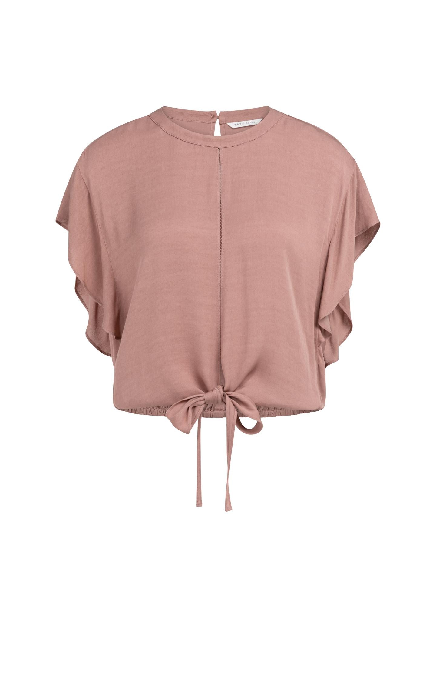 Flowy top with knot detail and elastic hem - Type: product