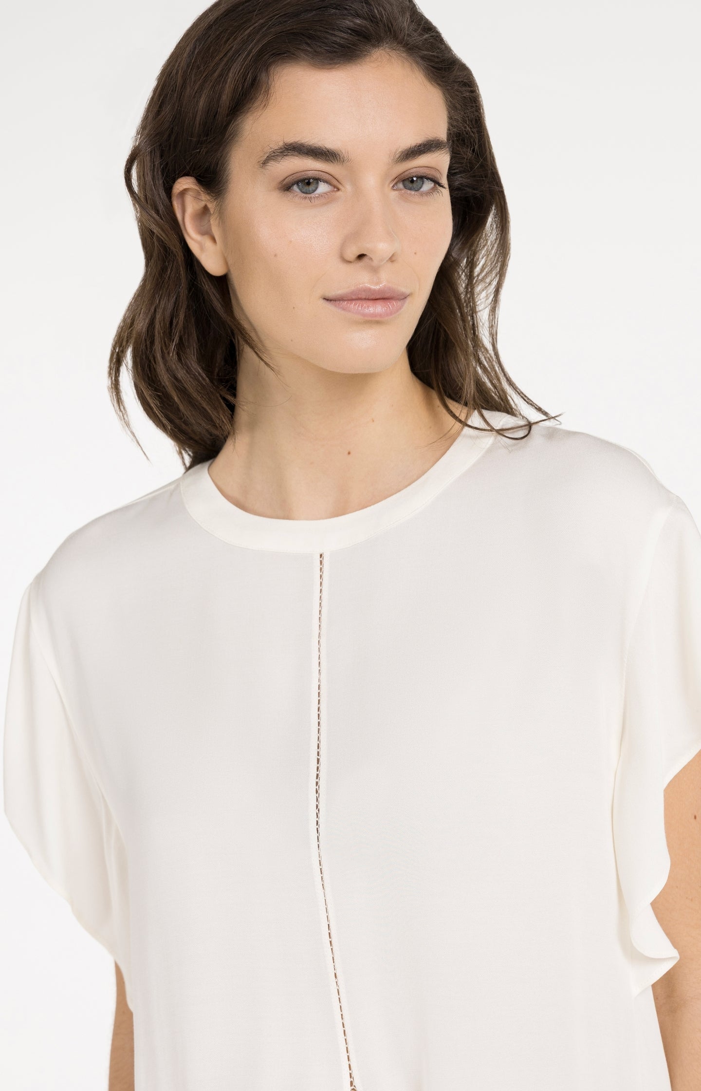 Flowy top with knot detail and elastic hem
