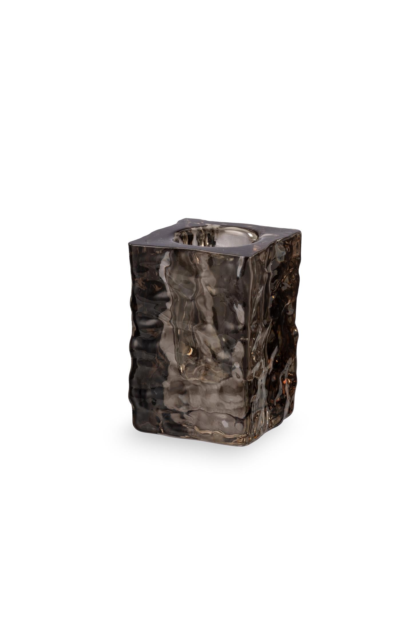 Glass candle holder with frosted effect - Type: product