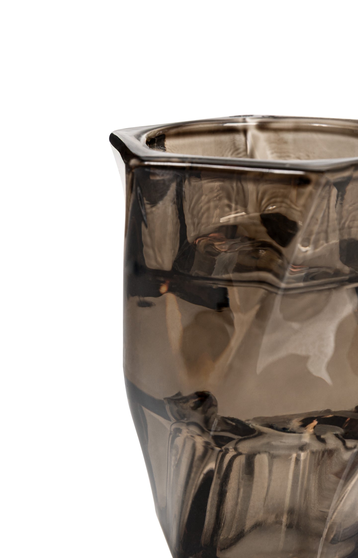 Glass candle holder with swirl design - Type: product