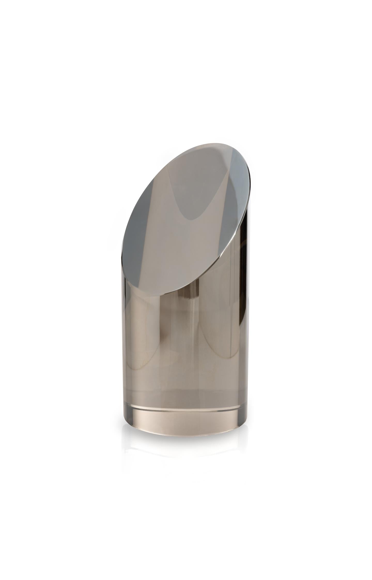 Glass sculpture with slanted top - Type: product