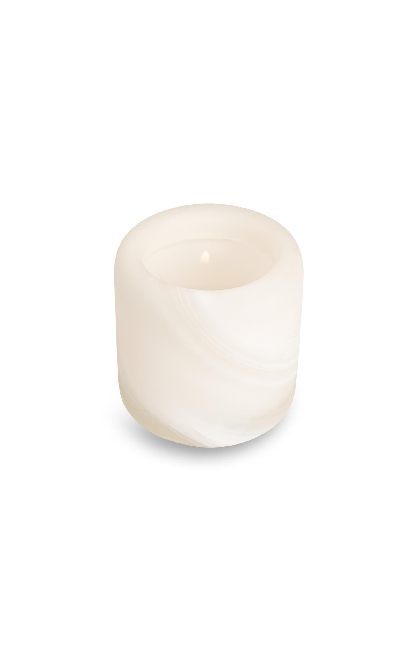 Glass tealight holder with swirl pattern - Type: product