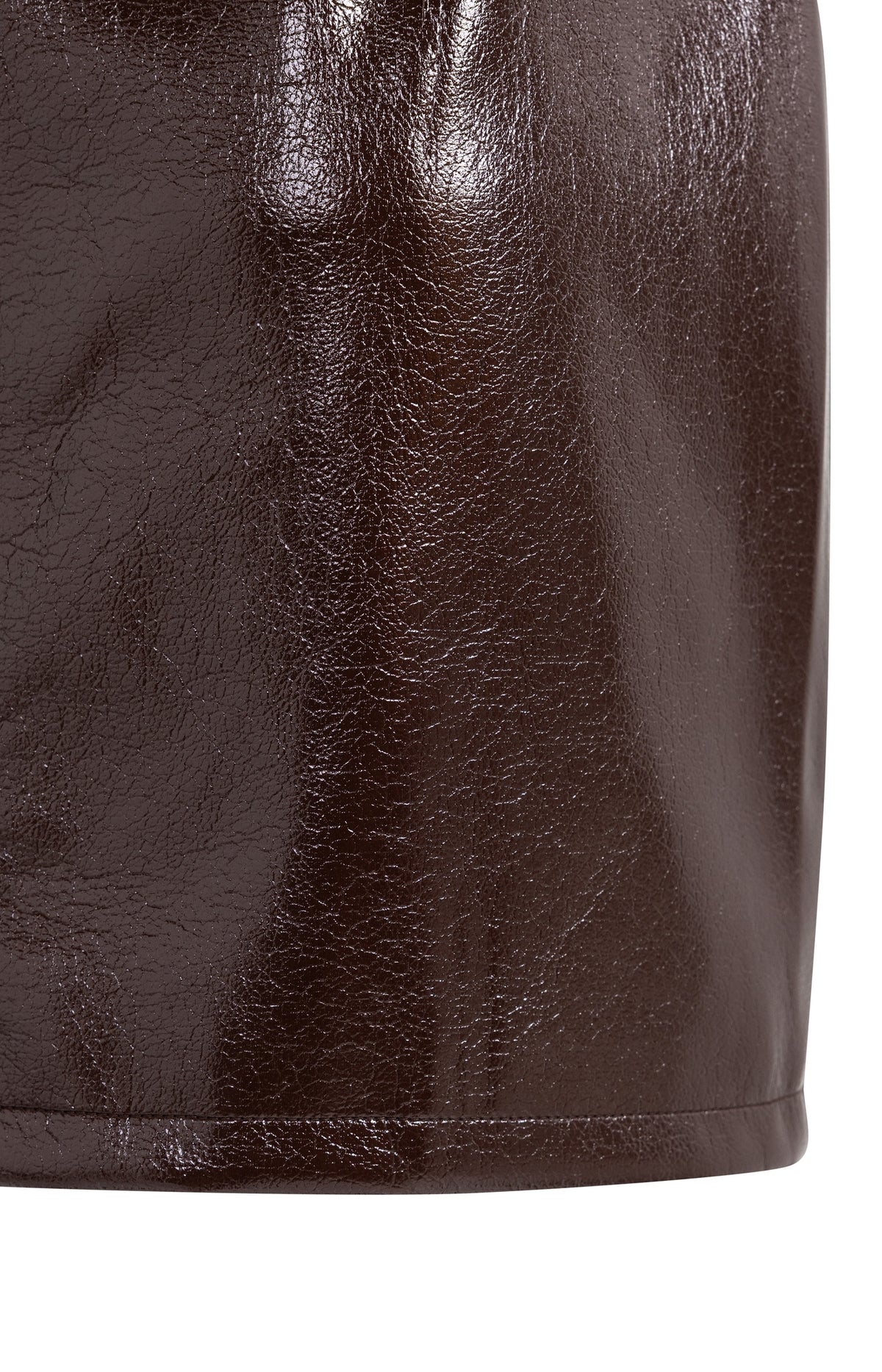 Glossy faux leather mini skirt - Bitter Chocolate Red