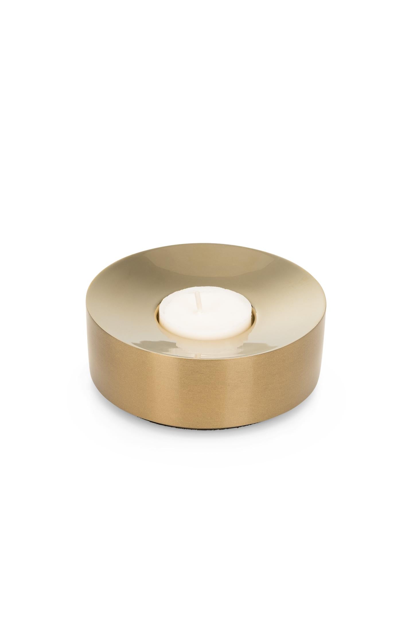 Gold-colored tealight holder