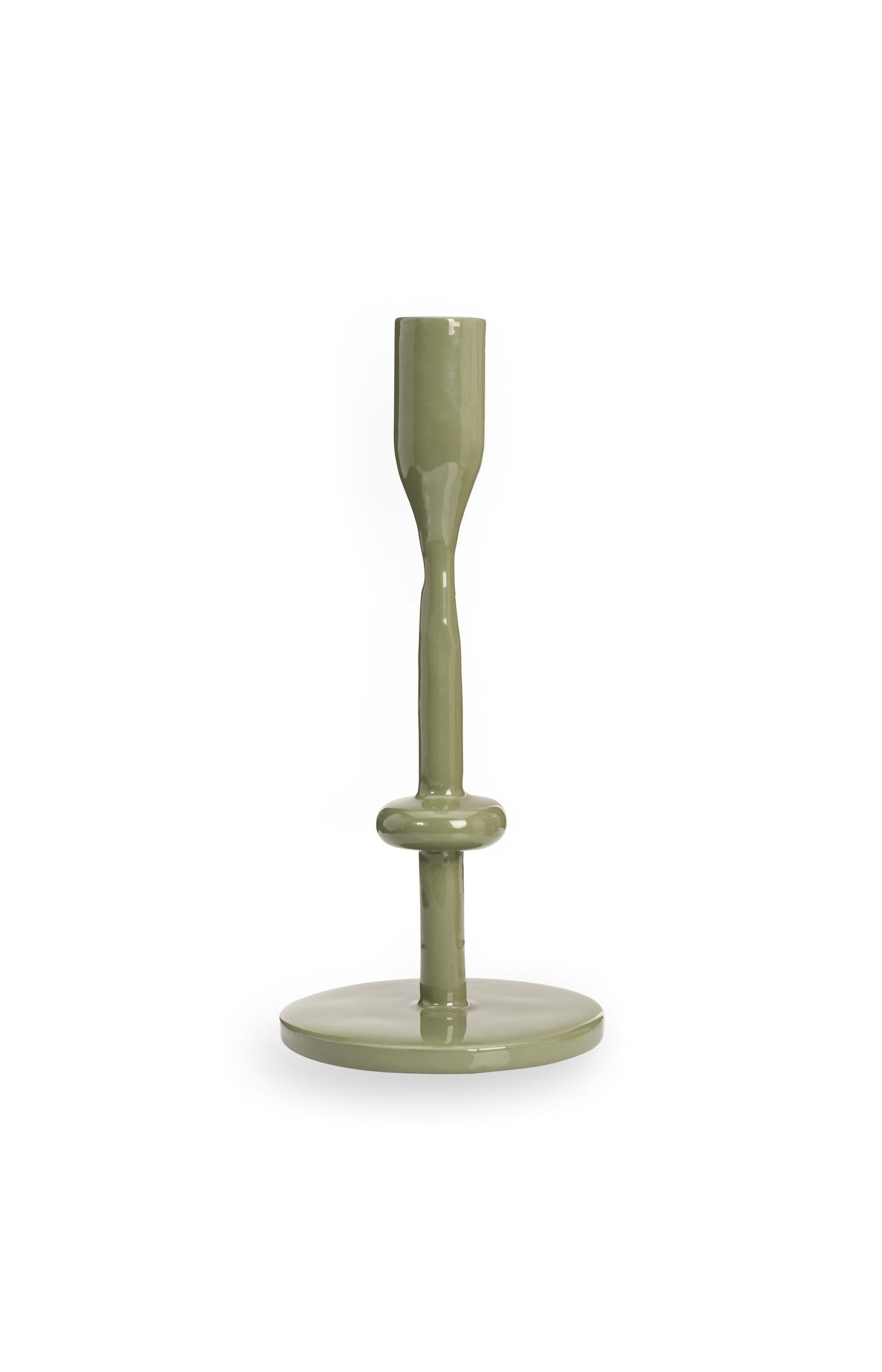 Green metal candle holder - Type: product