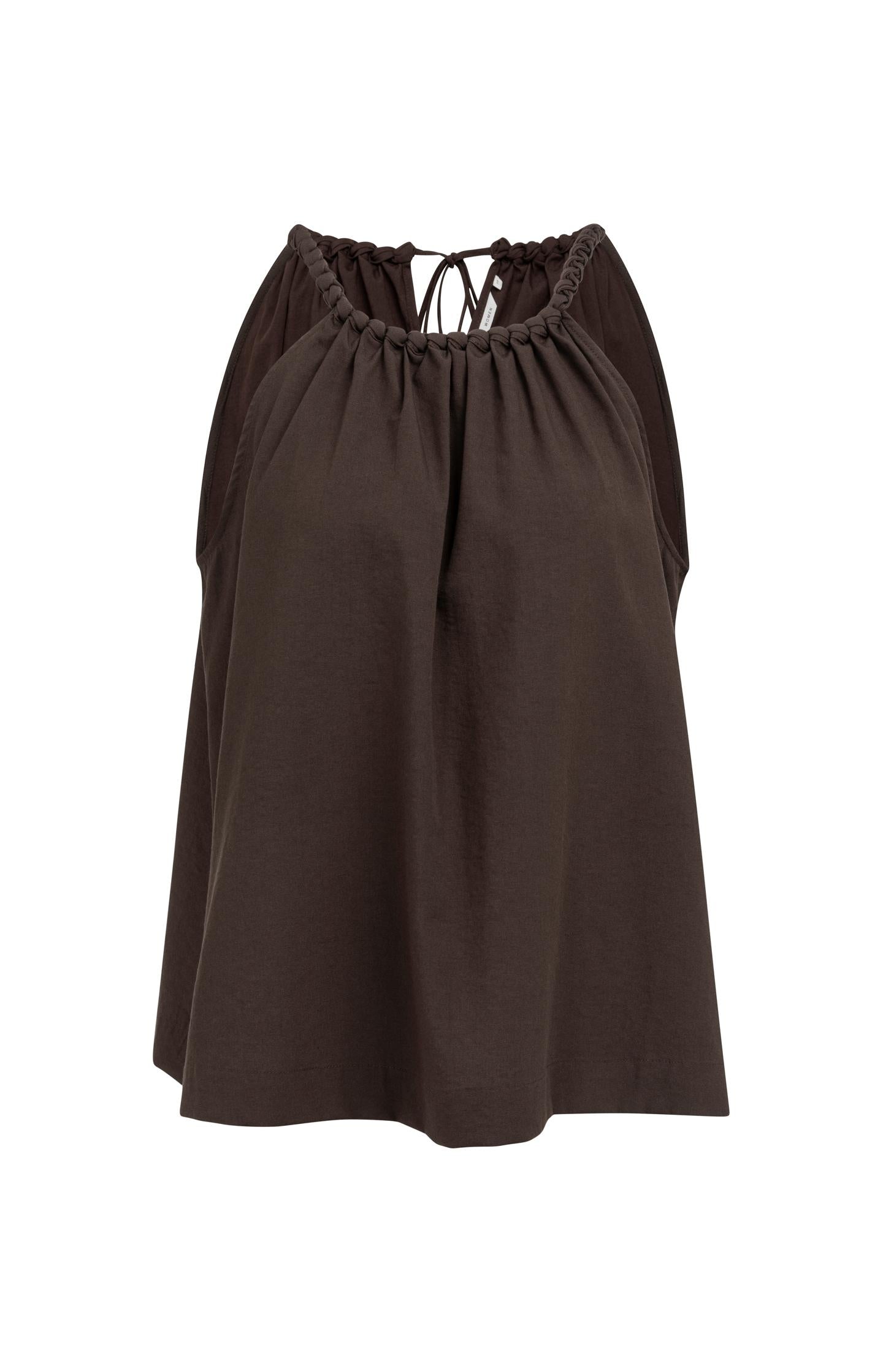 Halter top with braided neckline and tie detail - Type: video