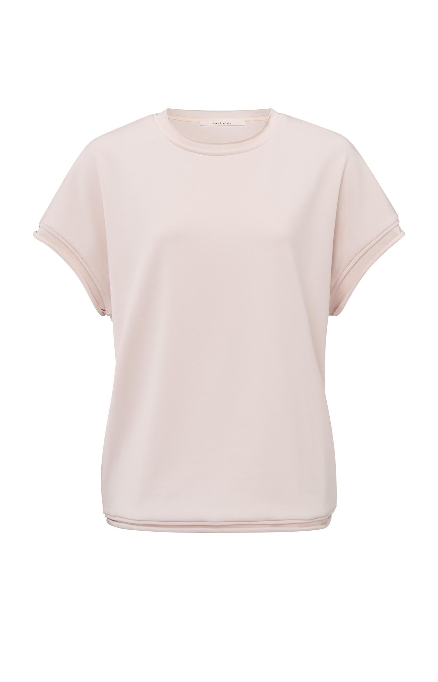 Heavy weight top with short sleeves and raw-edge finish - Type: product