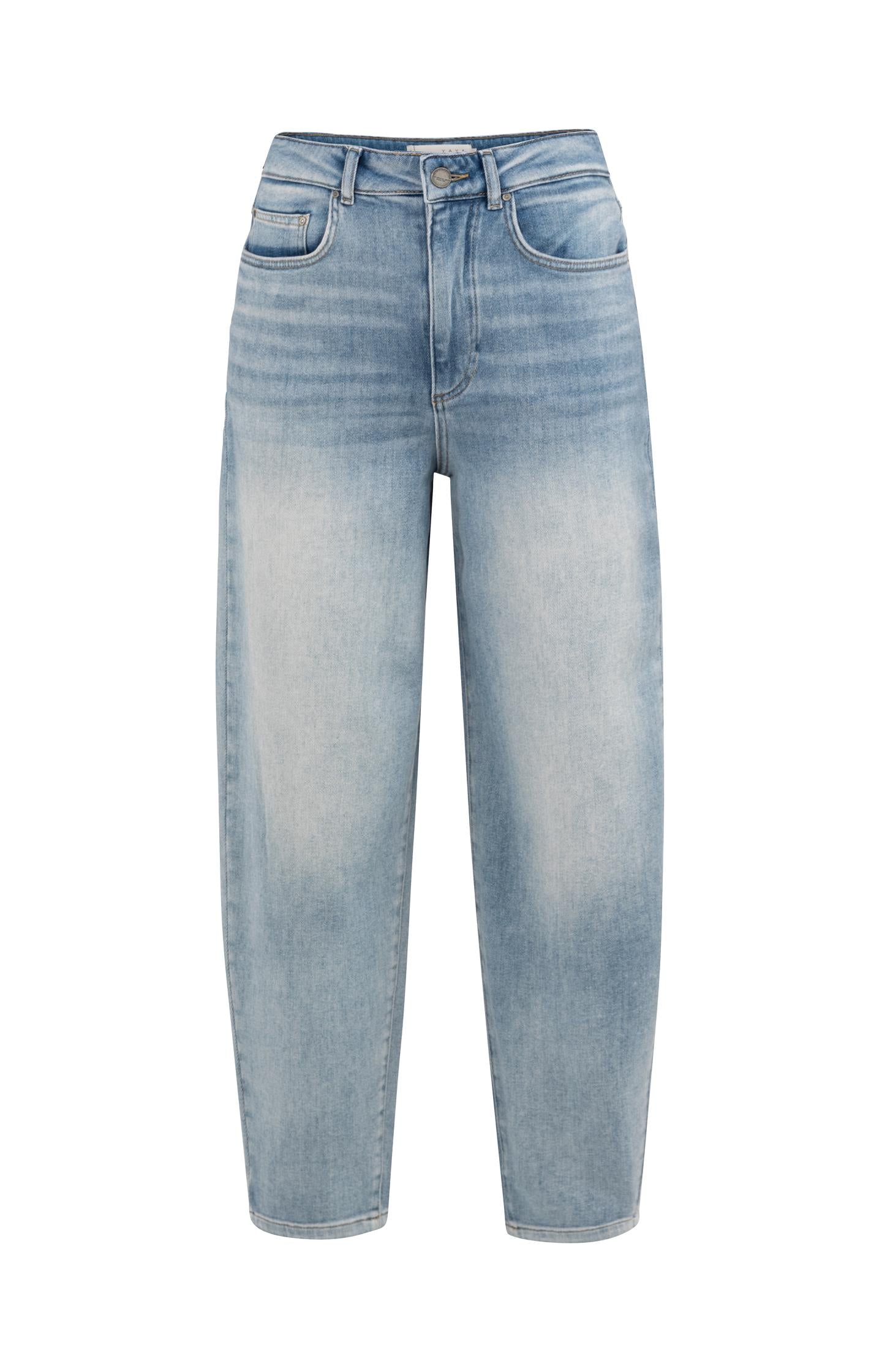 High waist jeans with loose fit and light wash - Type: product