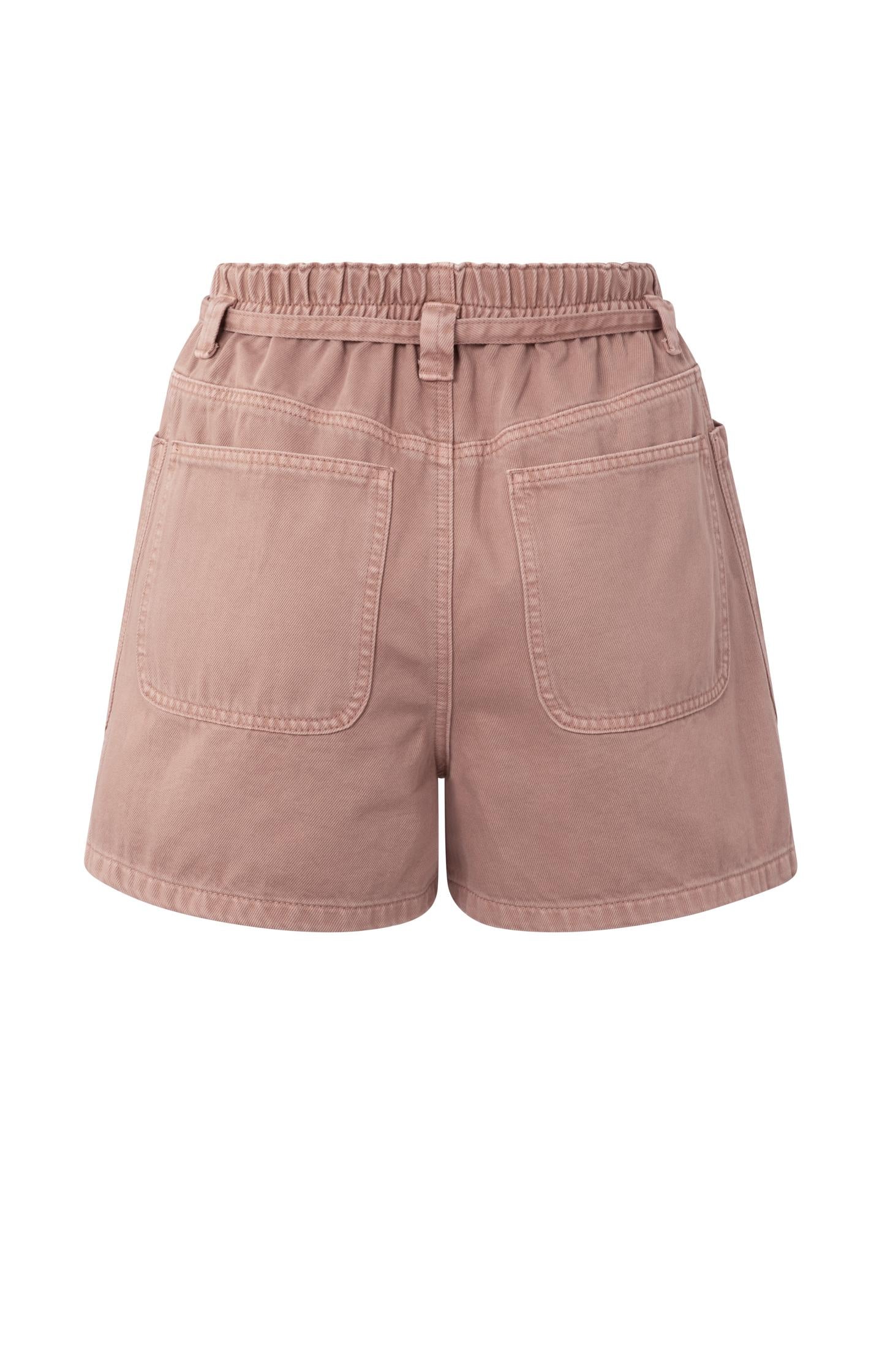 High-waist shorts with garment-dye finish
