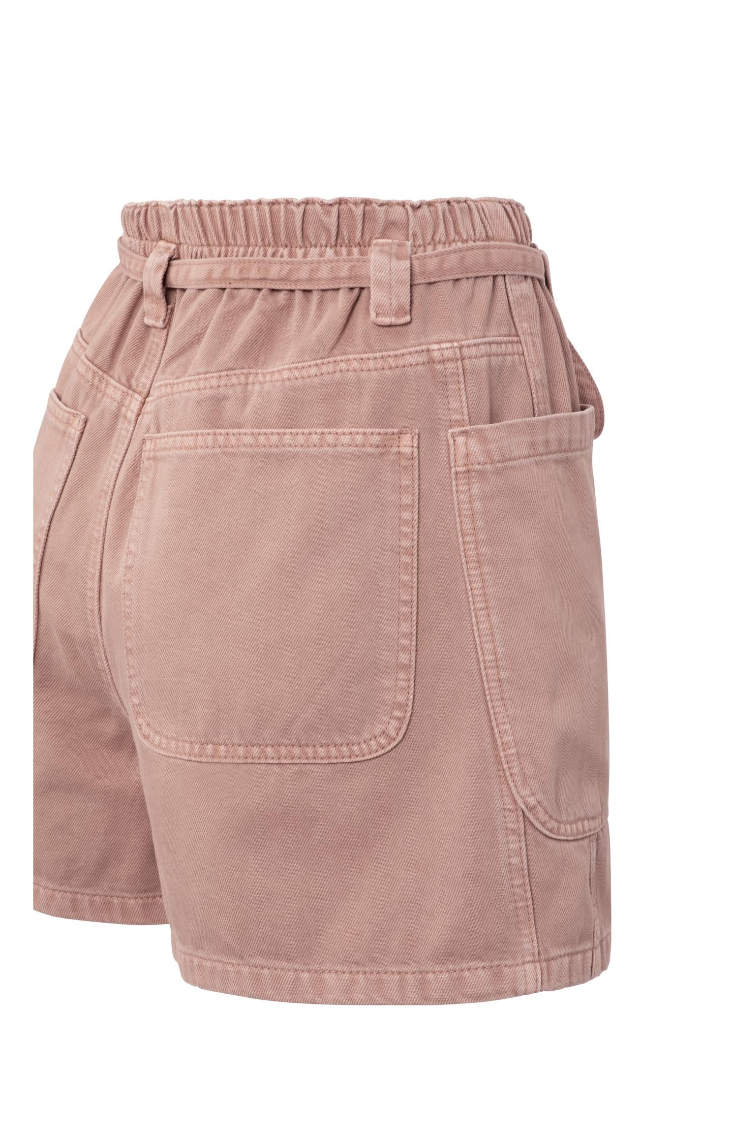 High-waist shorts with garment-dye finish