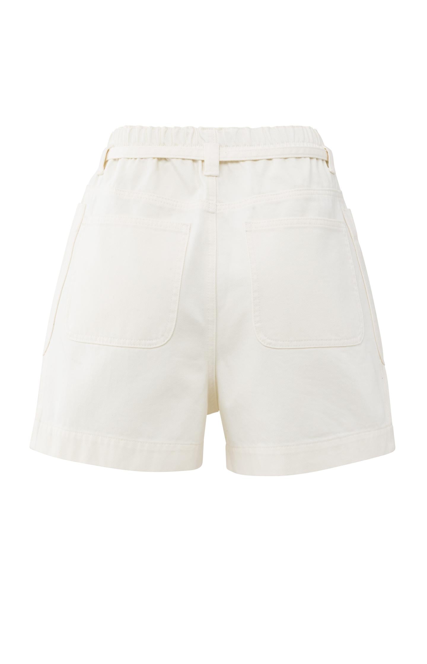 High-waist shorts with garment-dye finish