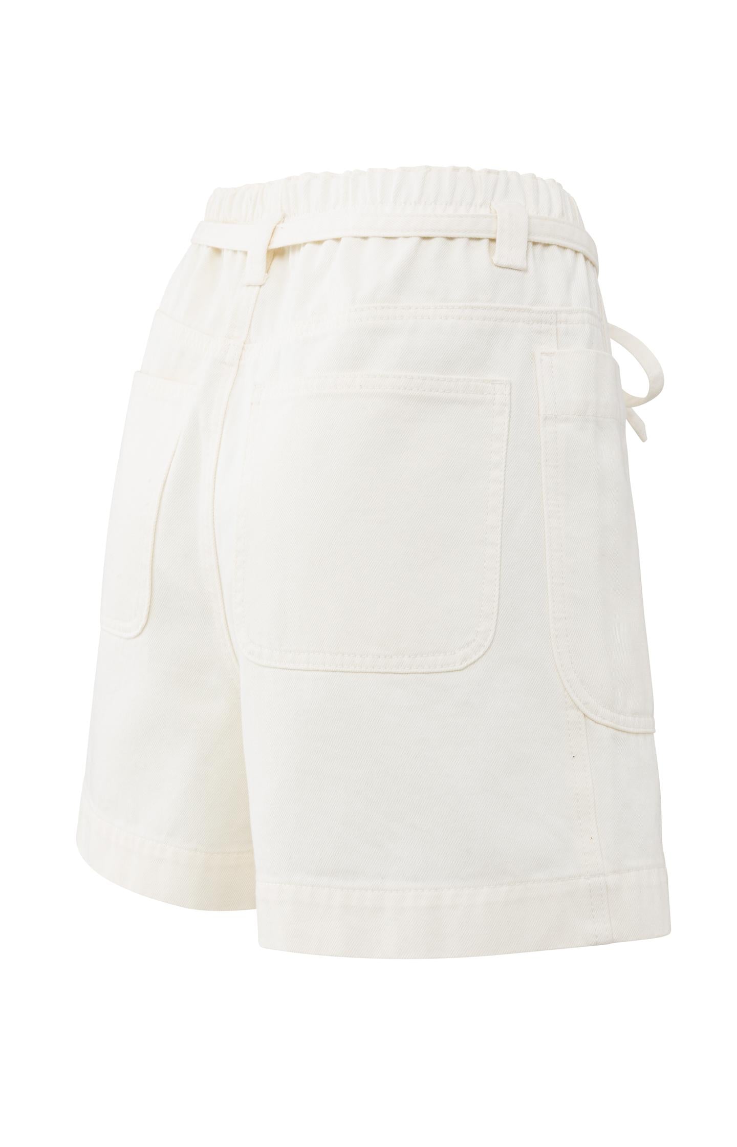 High-waist shorts with garment-dye finish