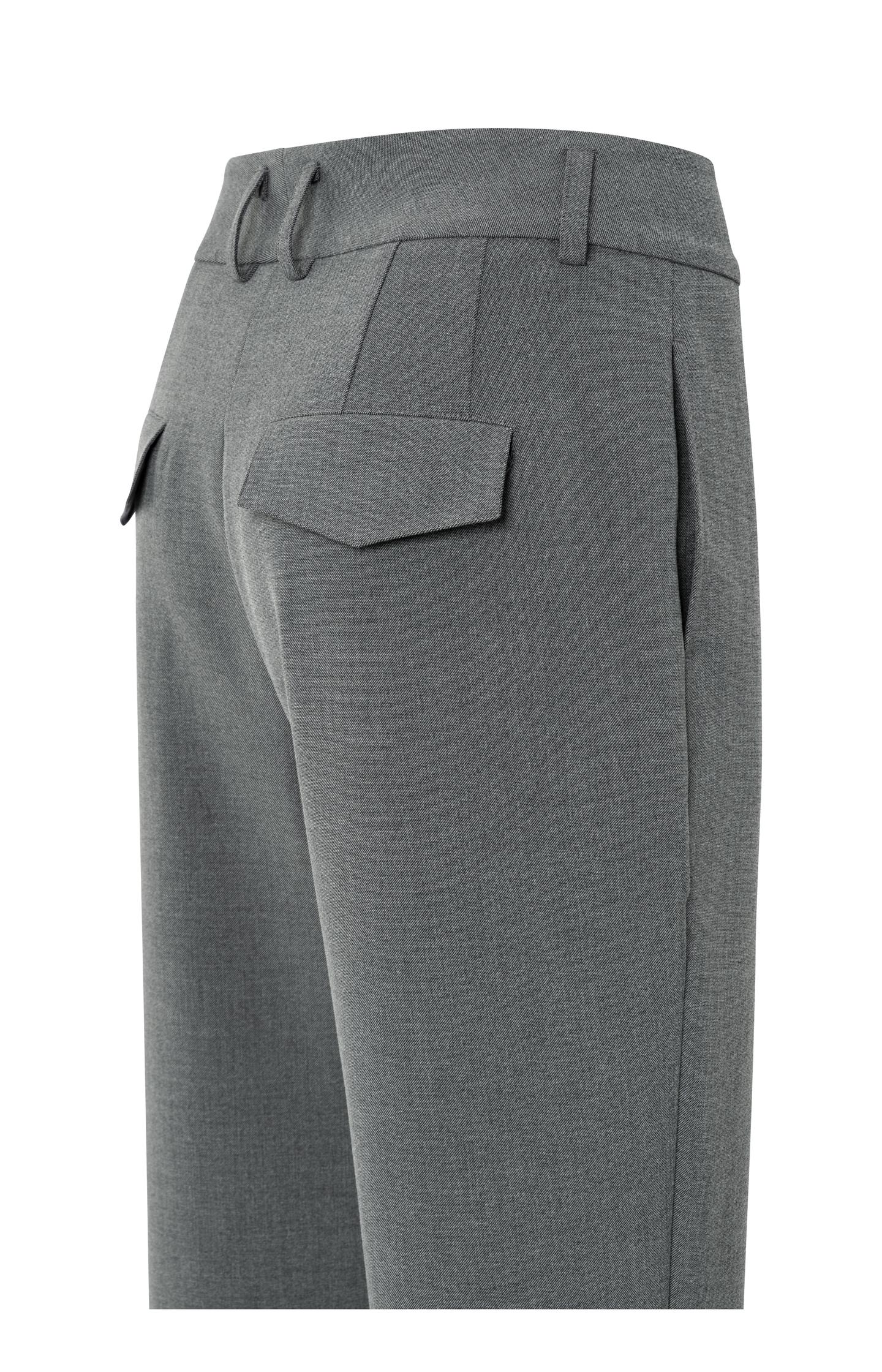 High waist tailored trousers with turn-ups