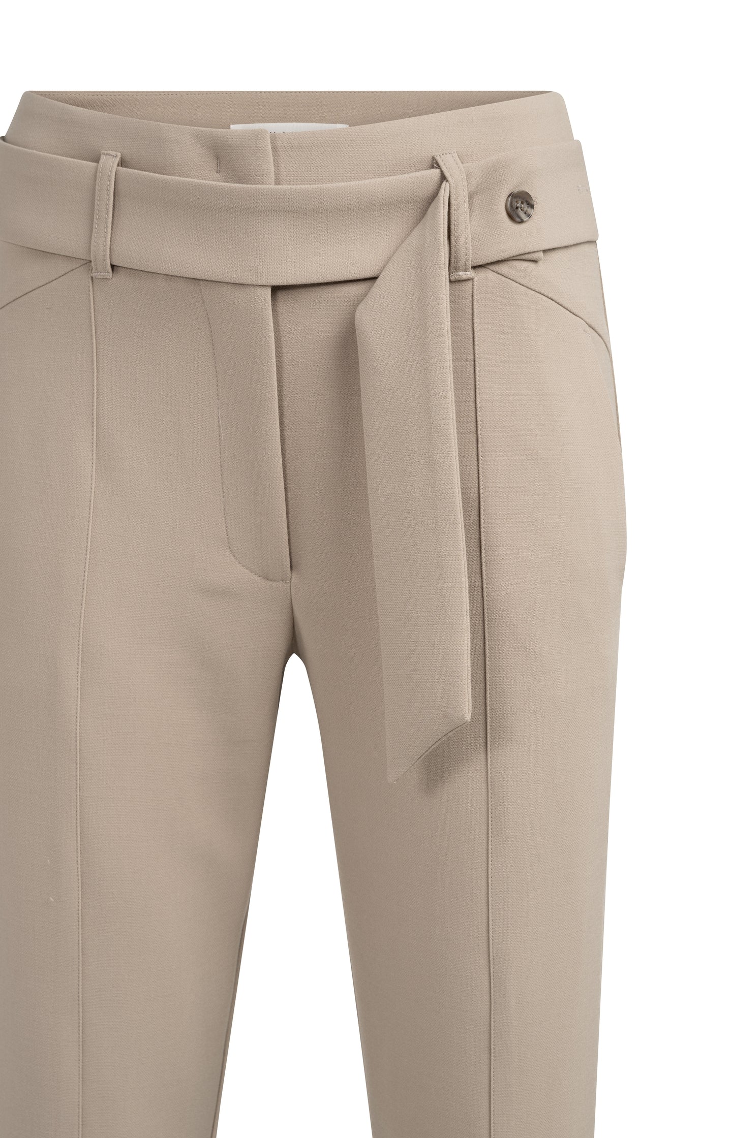 High-waist trousers with belt