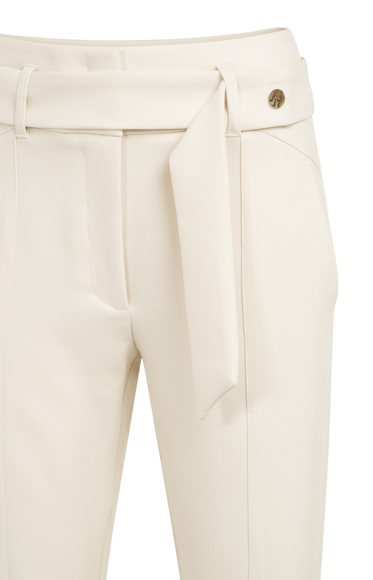 High-waist trousers with belt