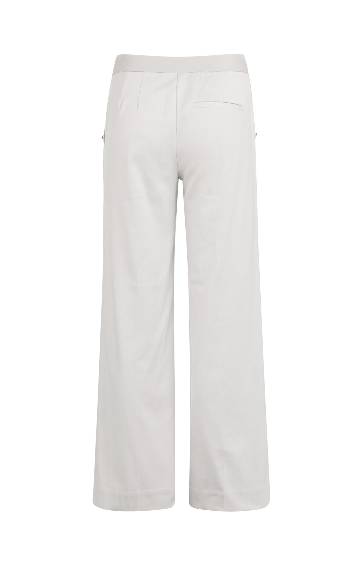 High waist trousers with decorative buttons and wide legs