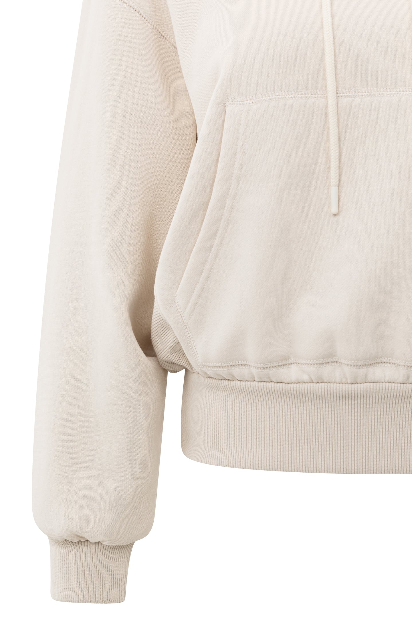 Hoodie with pleated hem