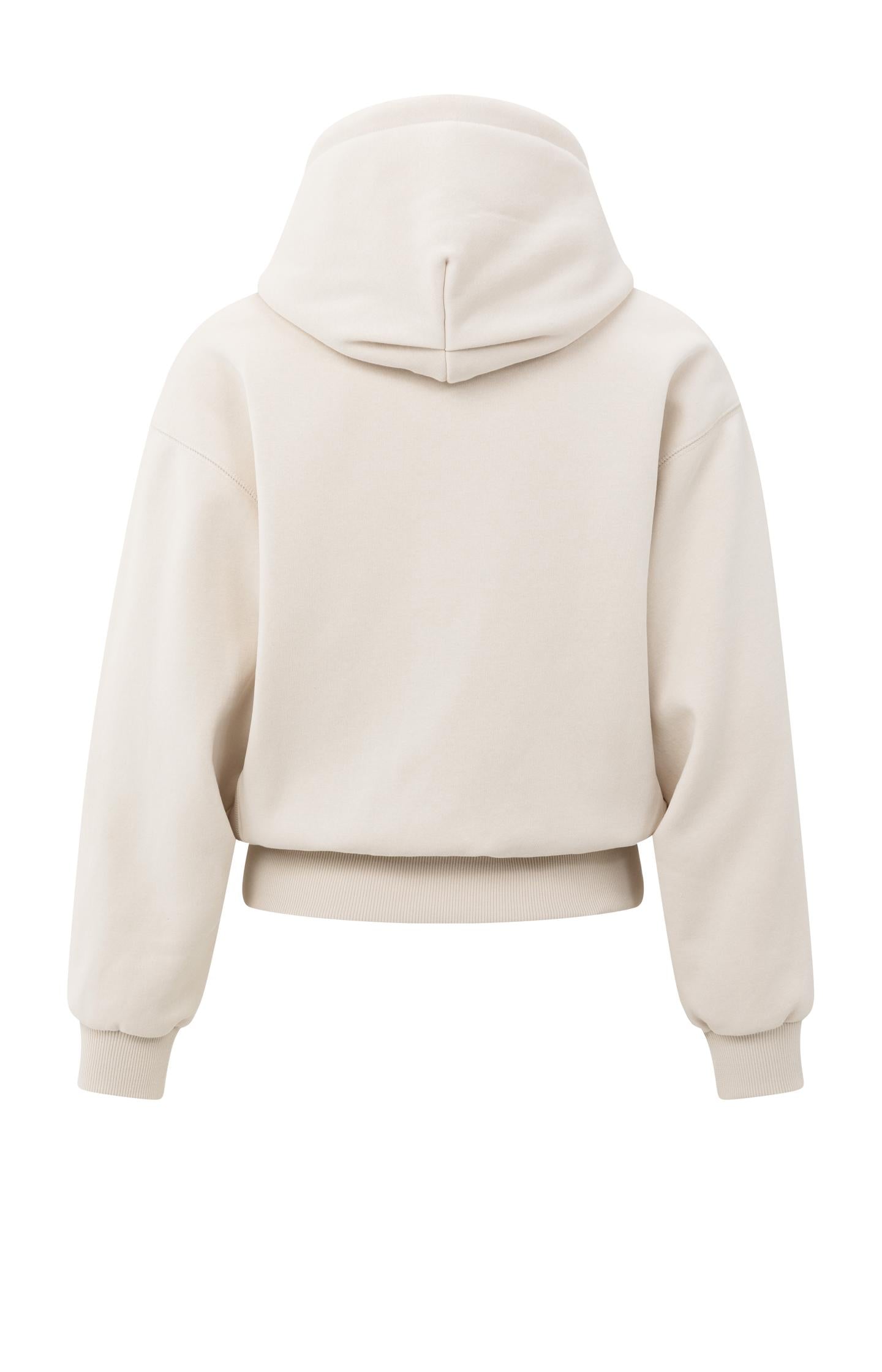 Hoodie with pleated hem
