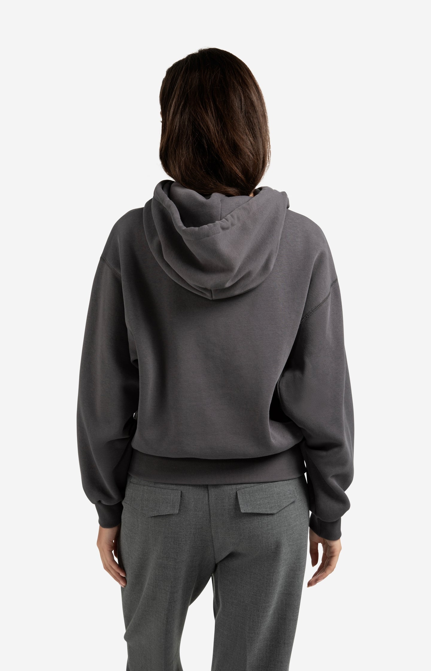Hoodie with pleated hem