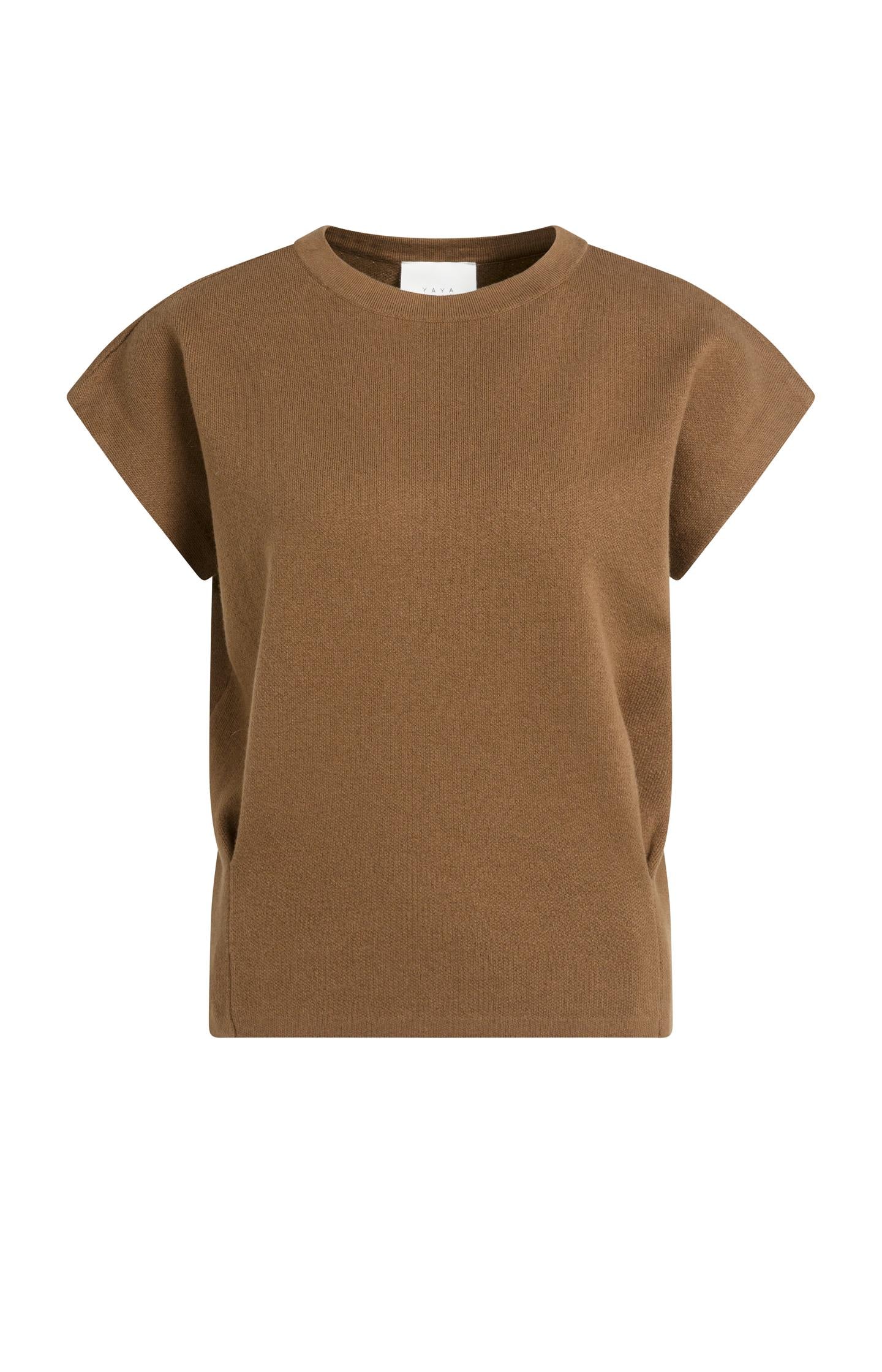 Jacquard knit top with cap sleeves - Type: product