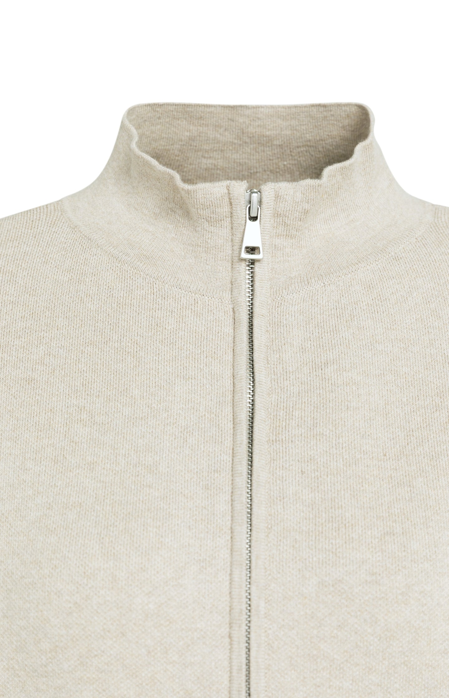 Jacquard knitted cardigan with zip closure