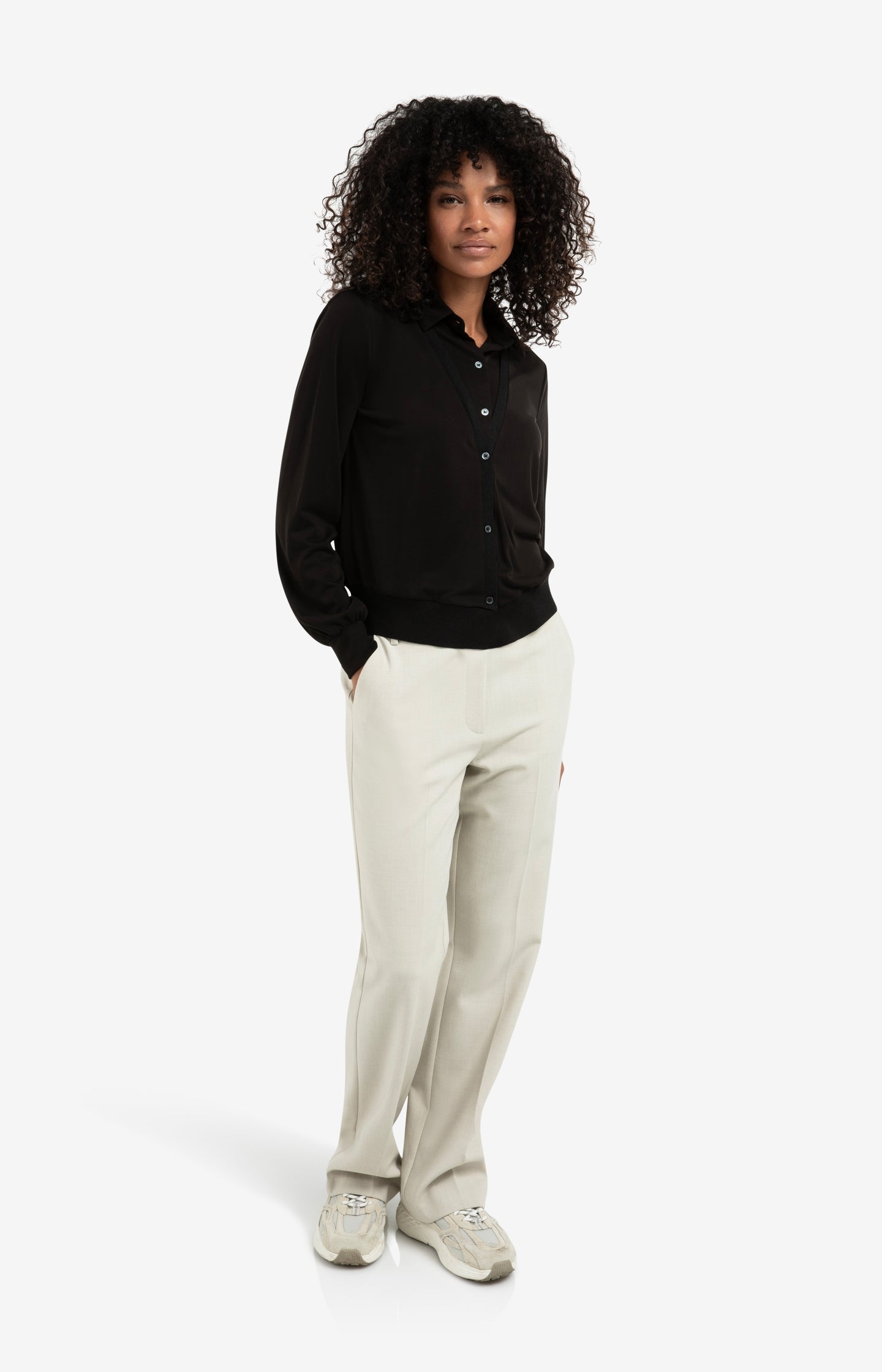 Jersey blouse with double layer effect - Type: lookbook