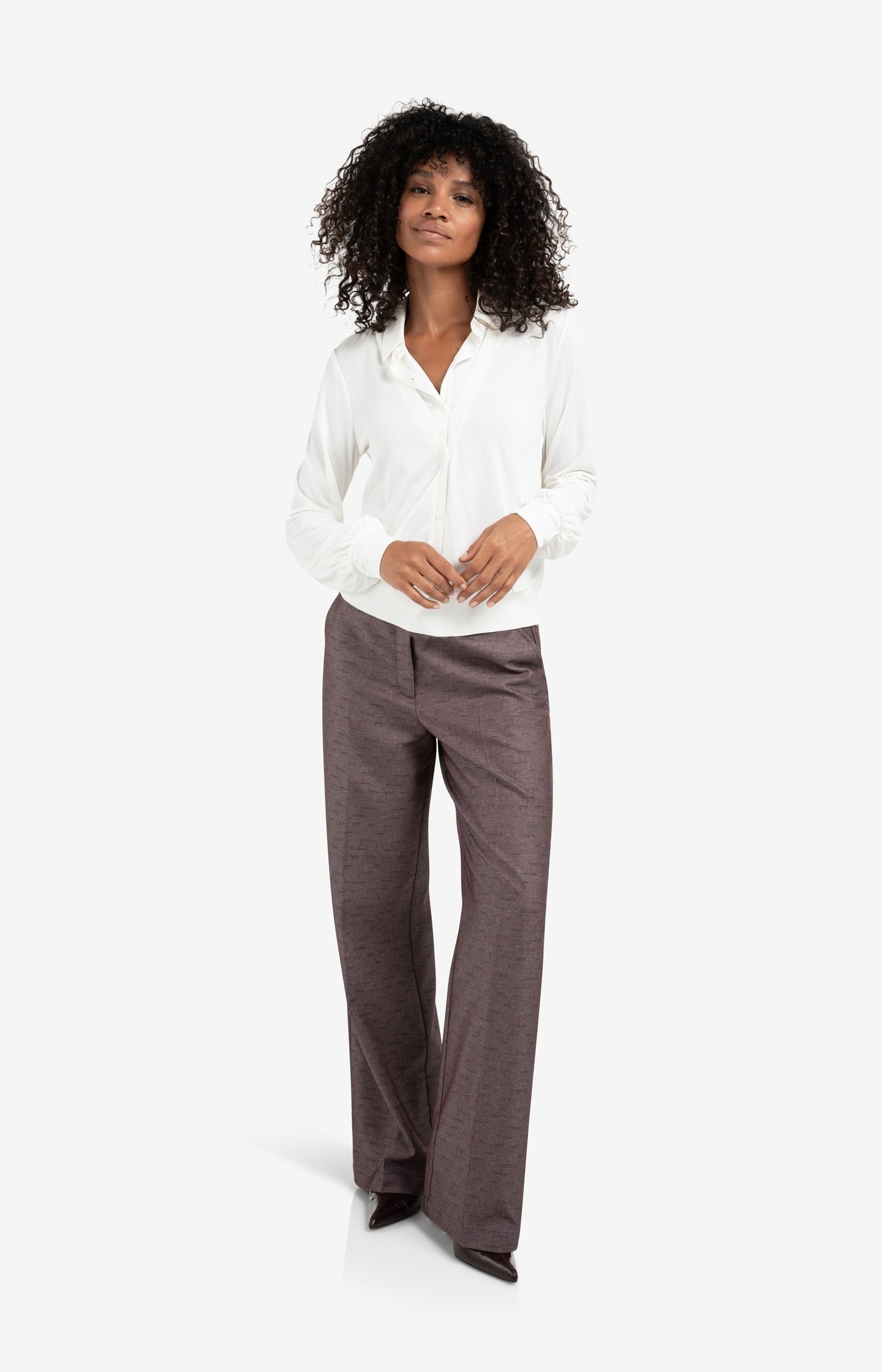 Jersey blouse with double layer effect