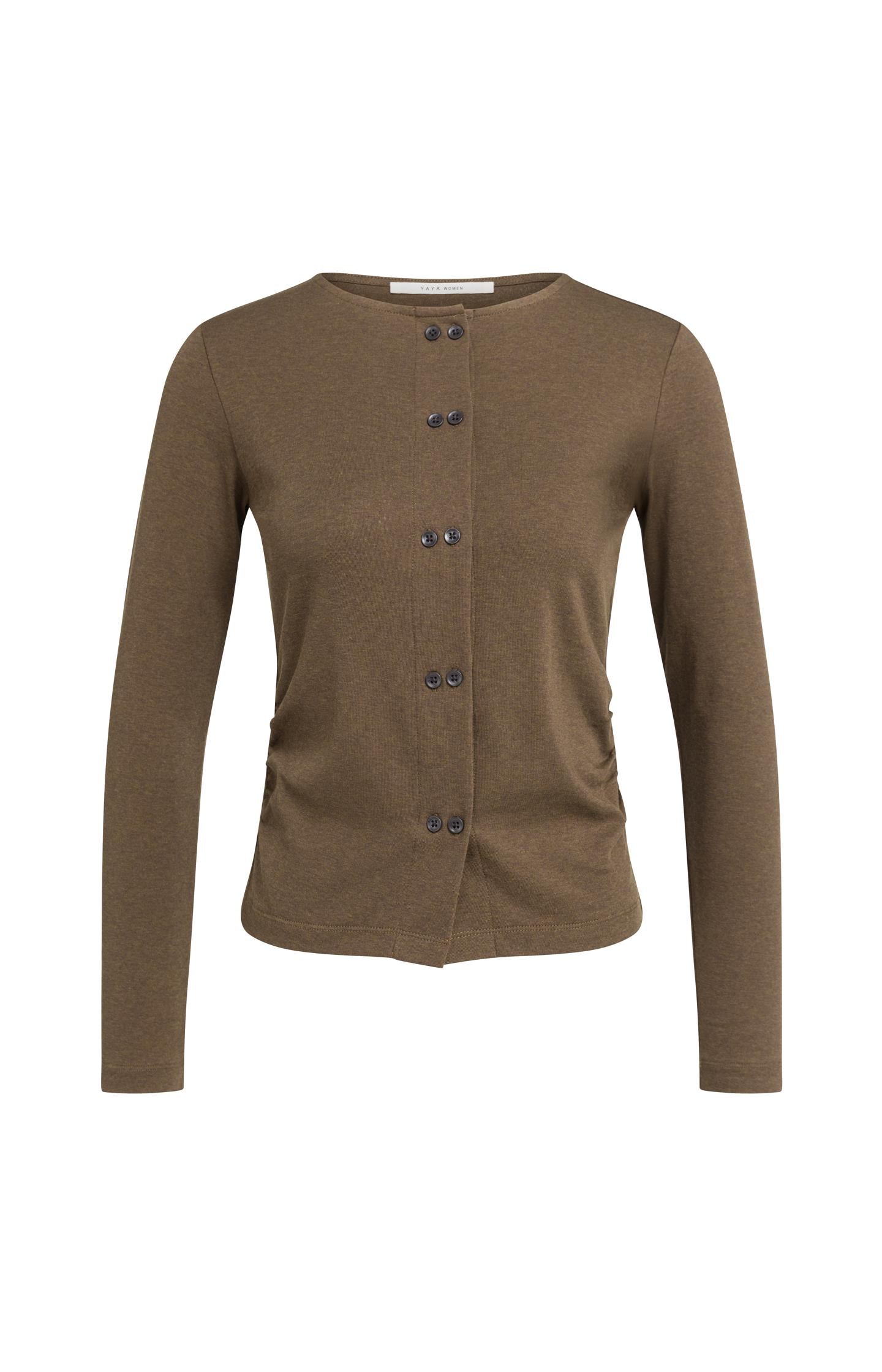 Jersey cardigan with double button closure