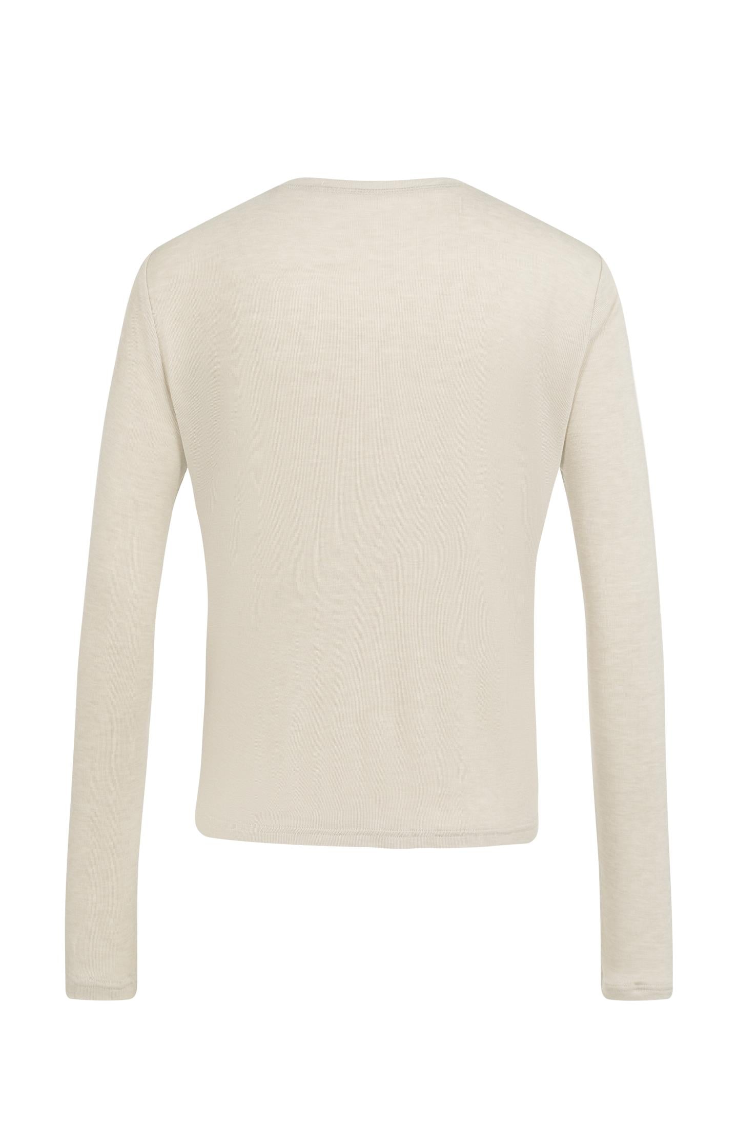 Jersey cardigan with long sleeves and fine buttons