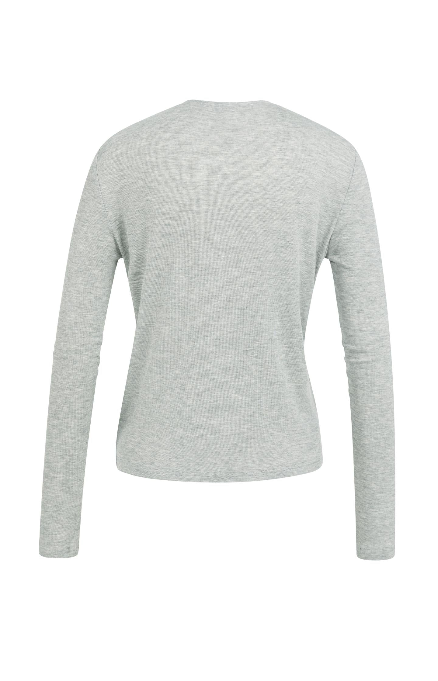 Jersey cardigan with long sleeves and fine buttons