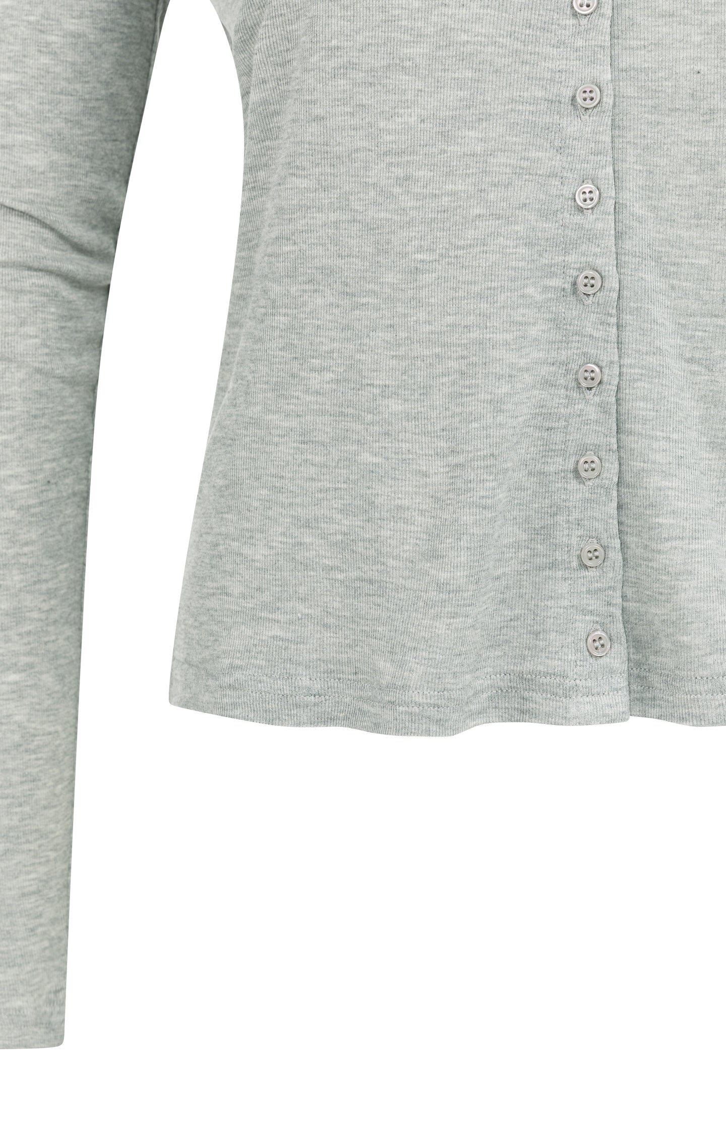 Jersey cardigan with long sleeves and fine buttons