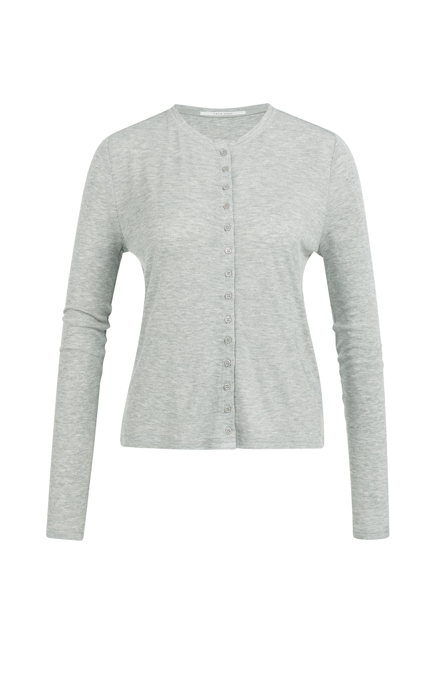 Jersey cardigan with long sleeves and fine buttons - Type: product