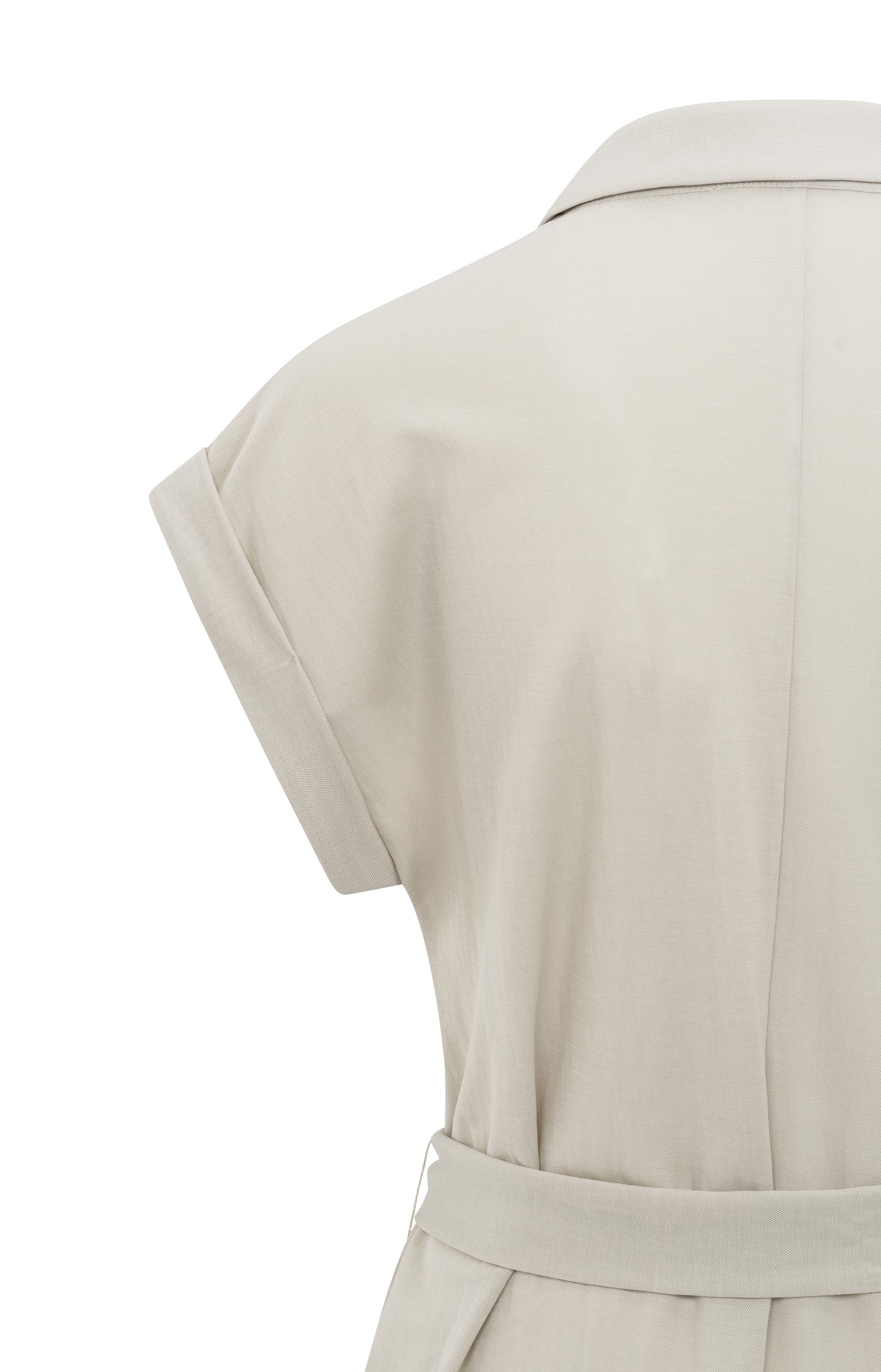 Jersey dress with blouse collar and tie belt