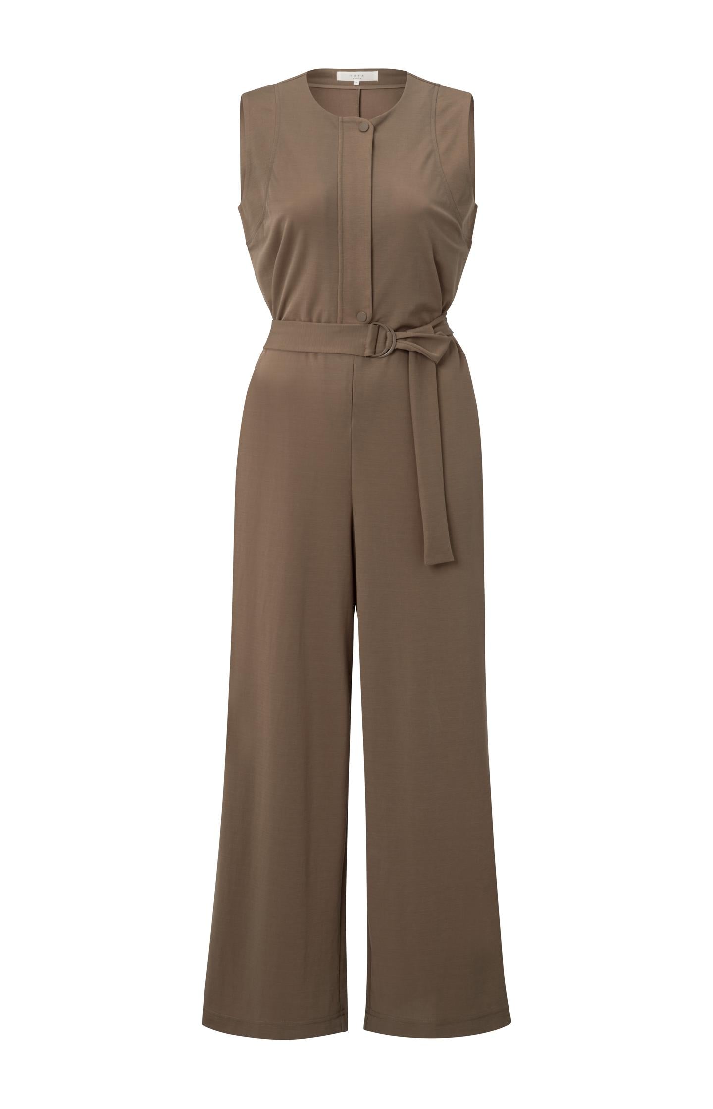Jersey jumpsuit with tie belt - Type: product