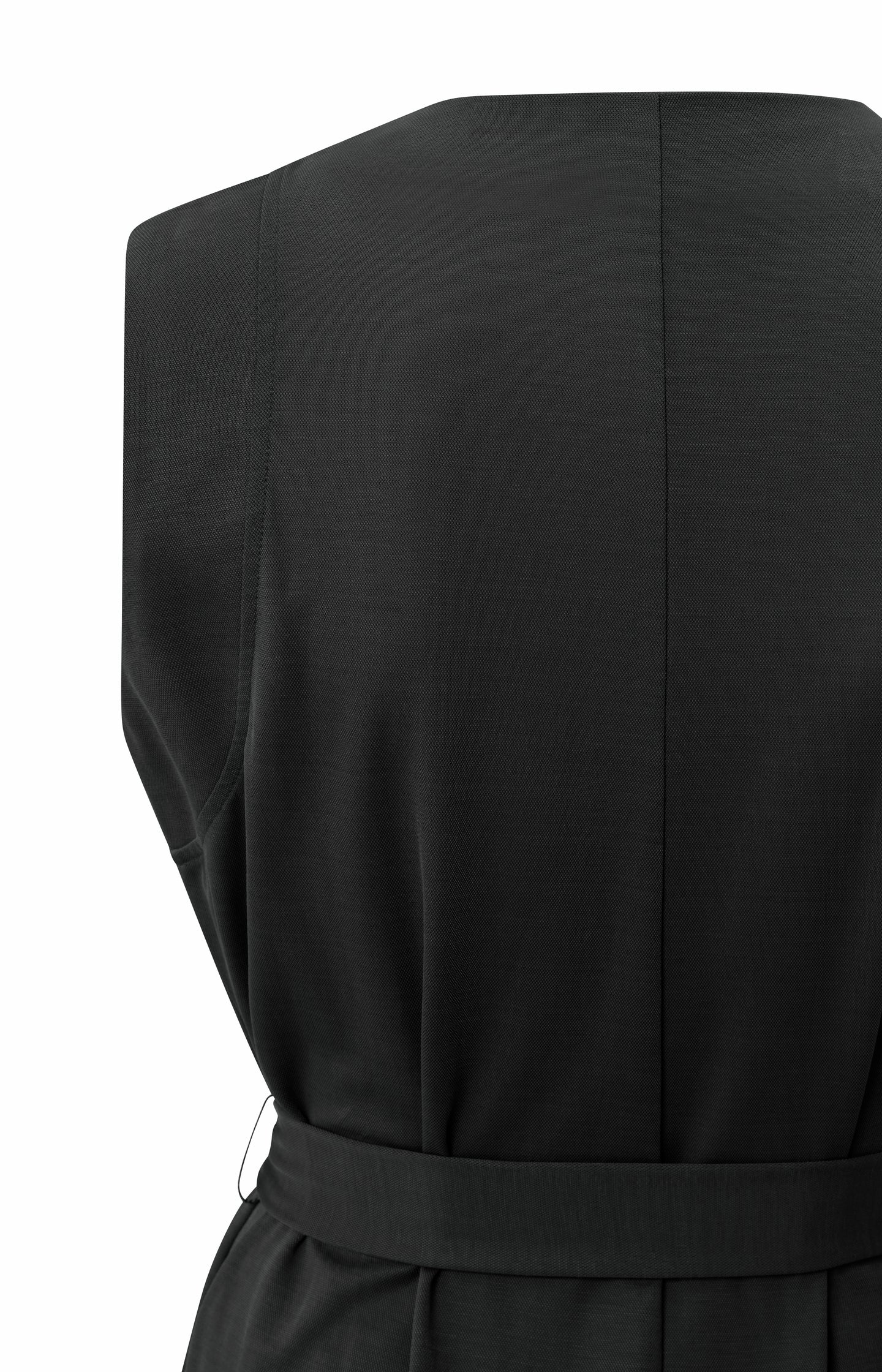 Jersey jumpsuit with tie belt