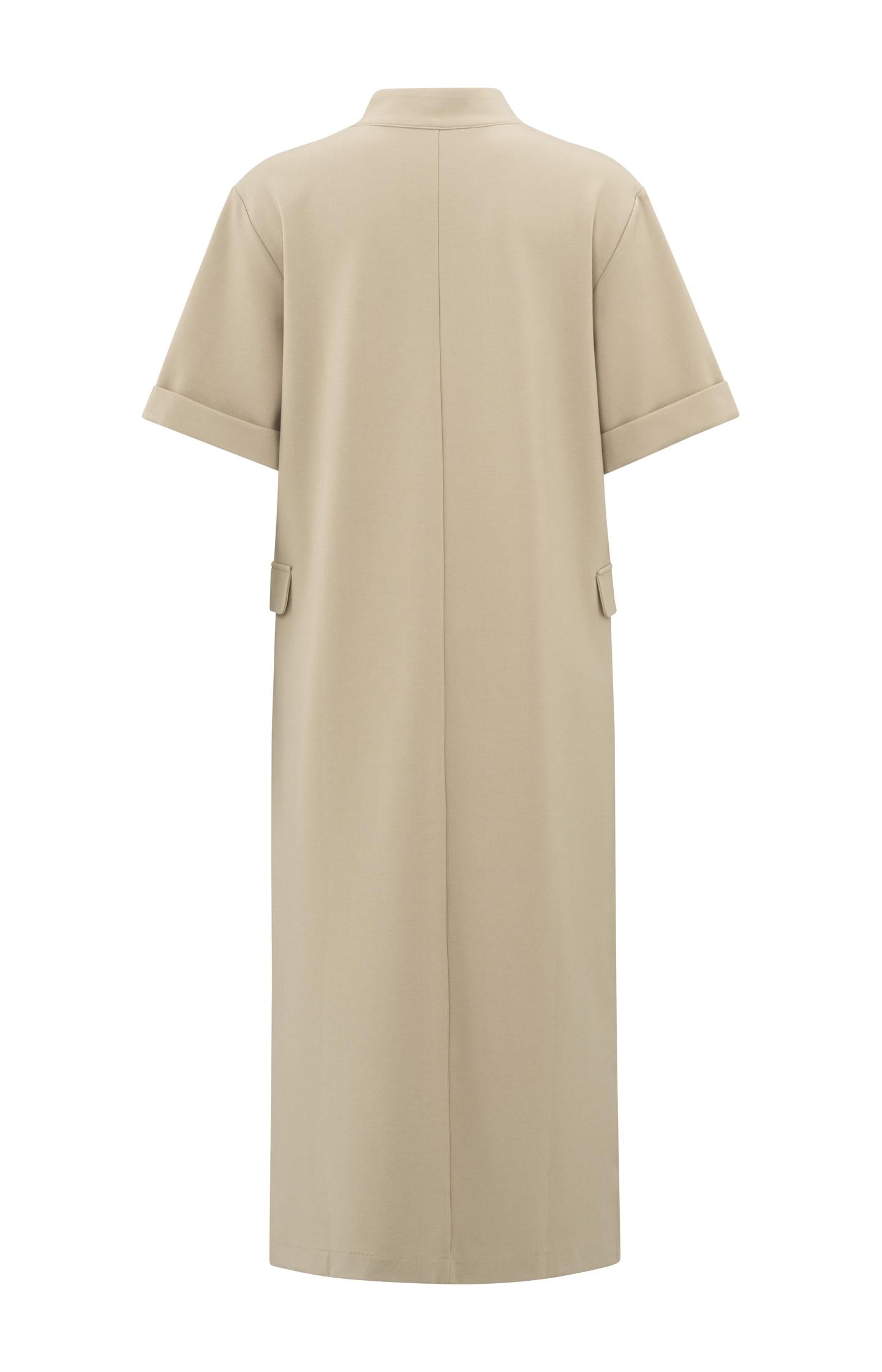 Jersey midi dress with pocket details