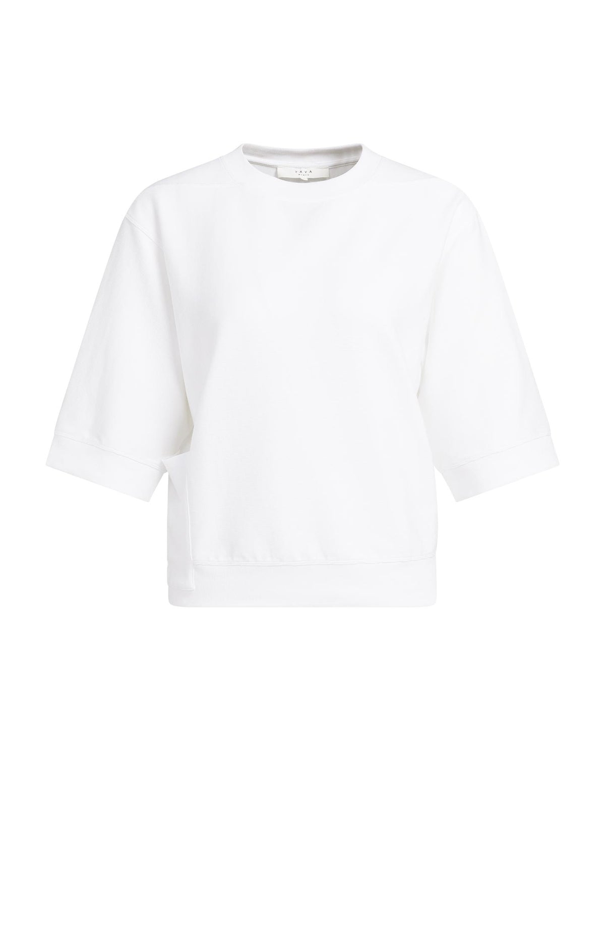 Jersey rib top with short sleeves - Green
