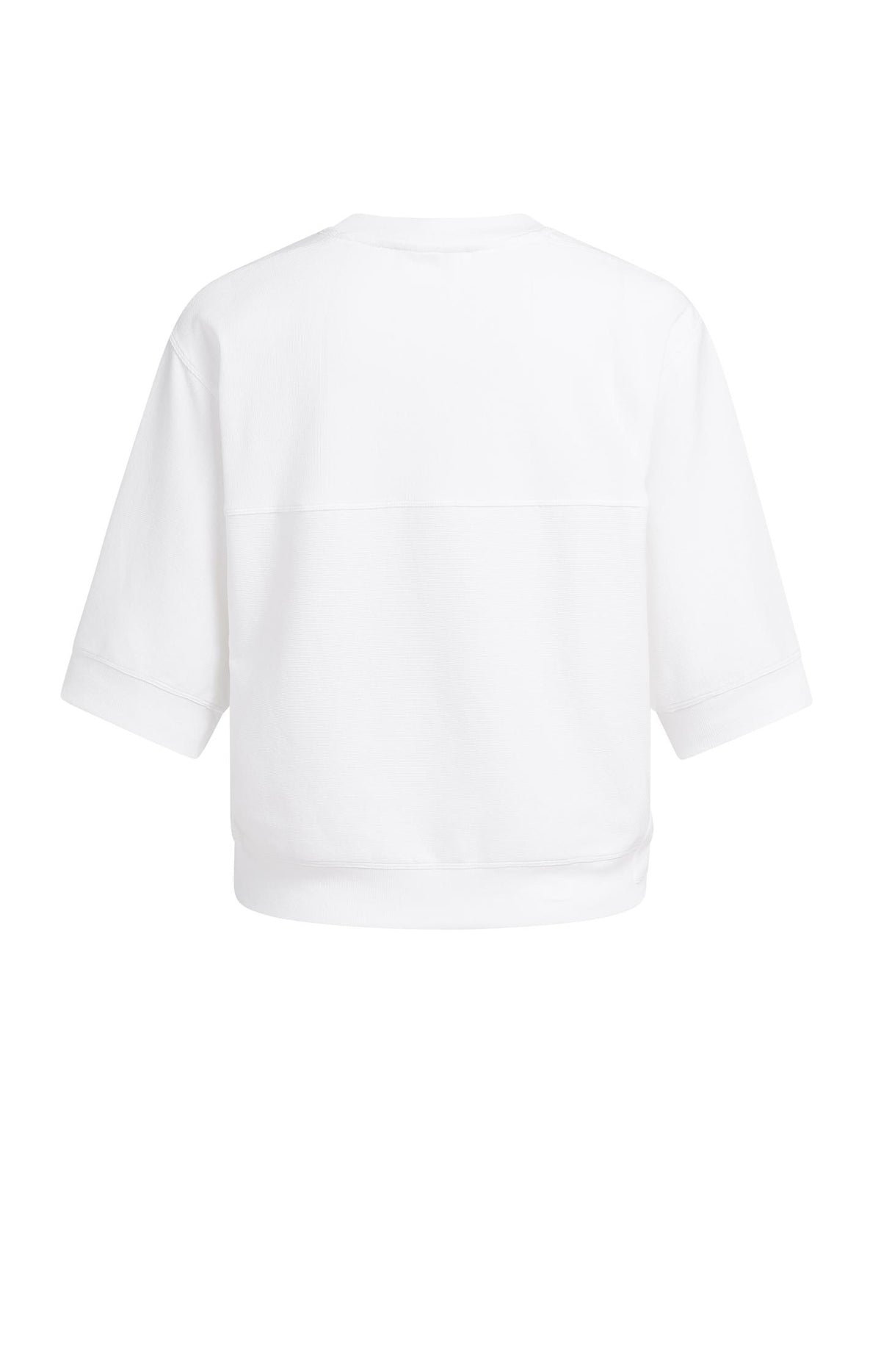 Jersey rib top with short sleeves - White