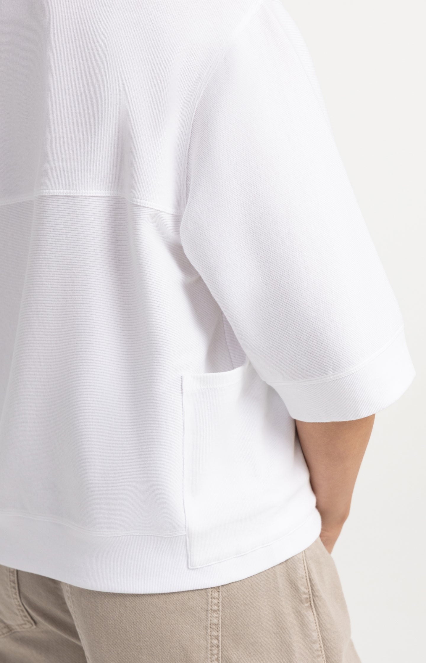 Jersey rib top with short sleeves