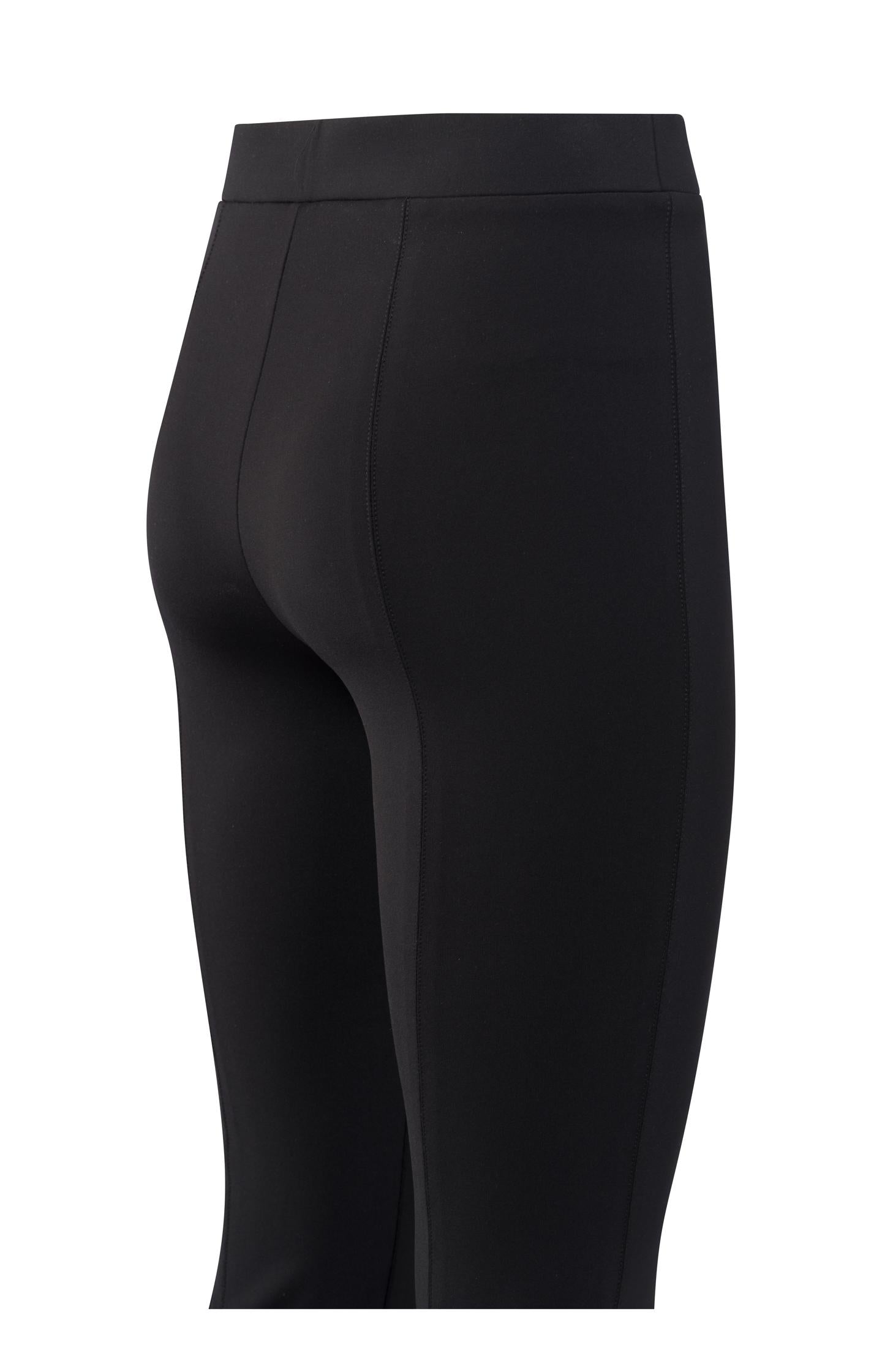 Jersey scuba flared trousers with elastic waist